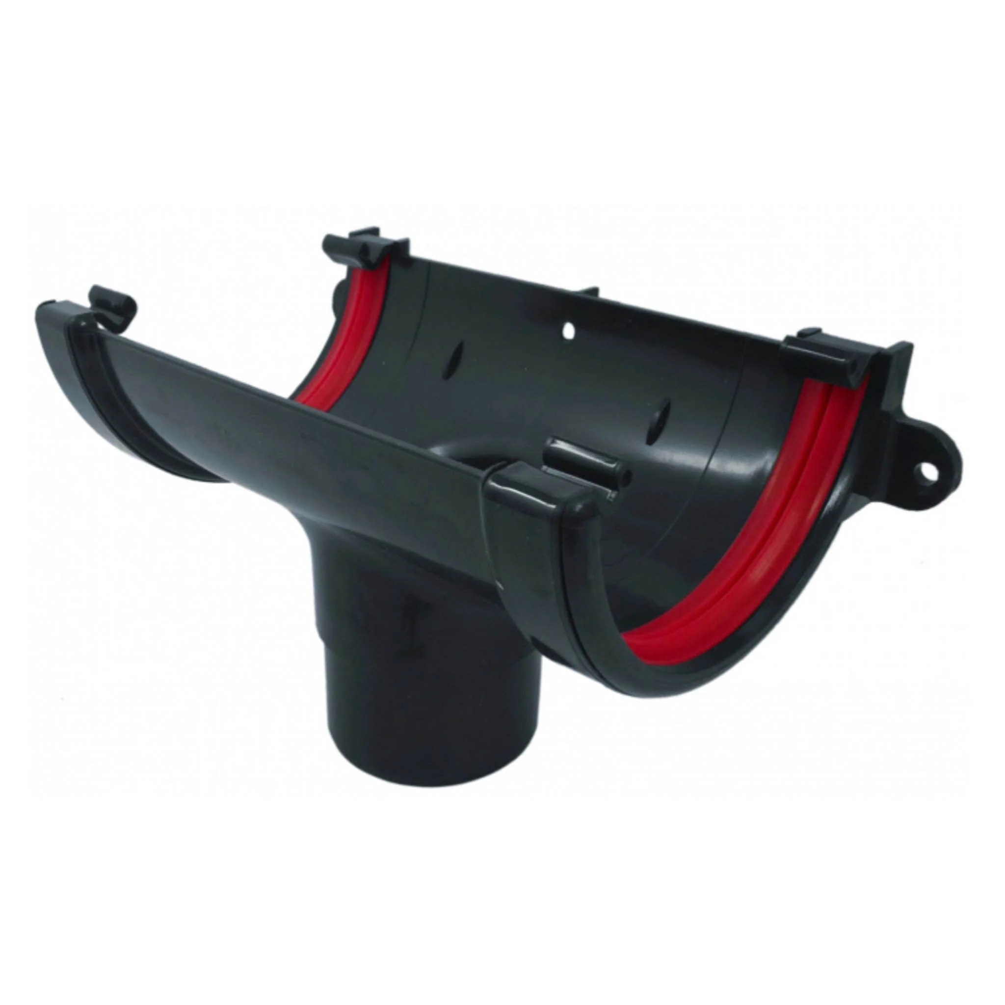 Anthracite Grey Round Gutter Running Outlet