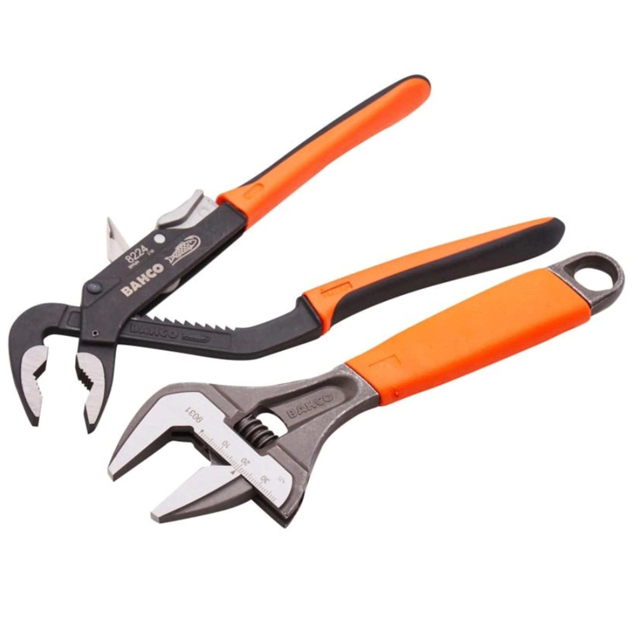 Bahco Adjustable 9031 Wrench & 8224 Waterpump Pliers Set