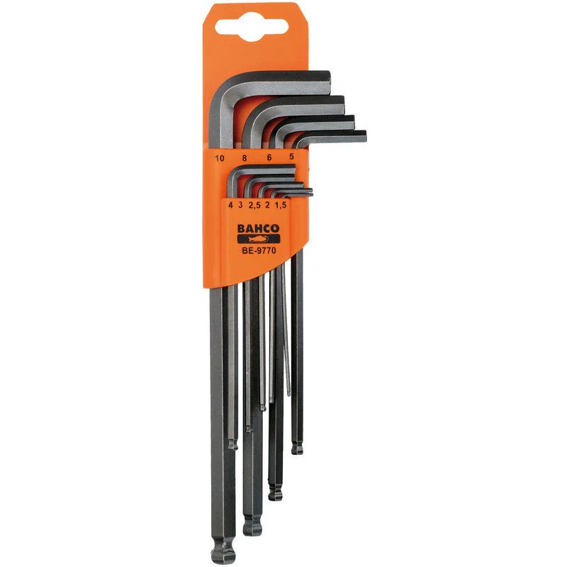 Bahco BE-9770 9 Piece Long Ball End Hexagon Allen Key Set 1.5-10mm