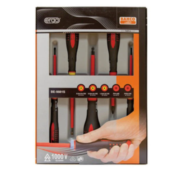 Bahco ERGO 5 Piece VDE Insulated Slotted and Phillips Screwdriver Set
