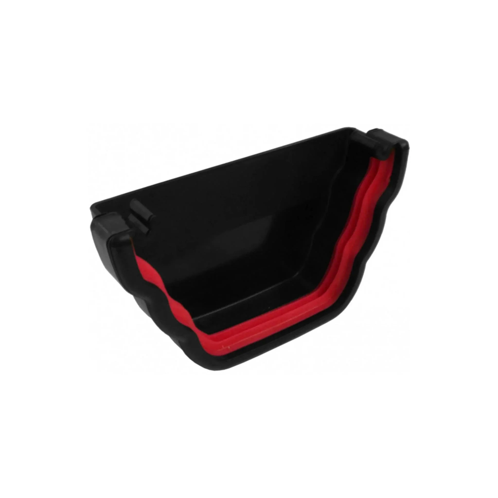 Black Ogee Gutter External Stop End