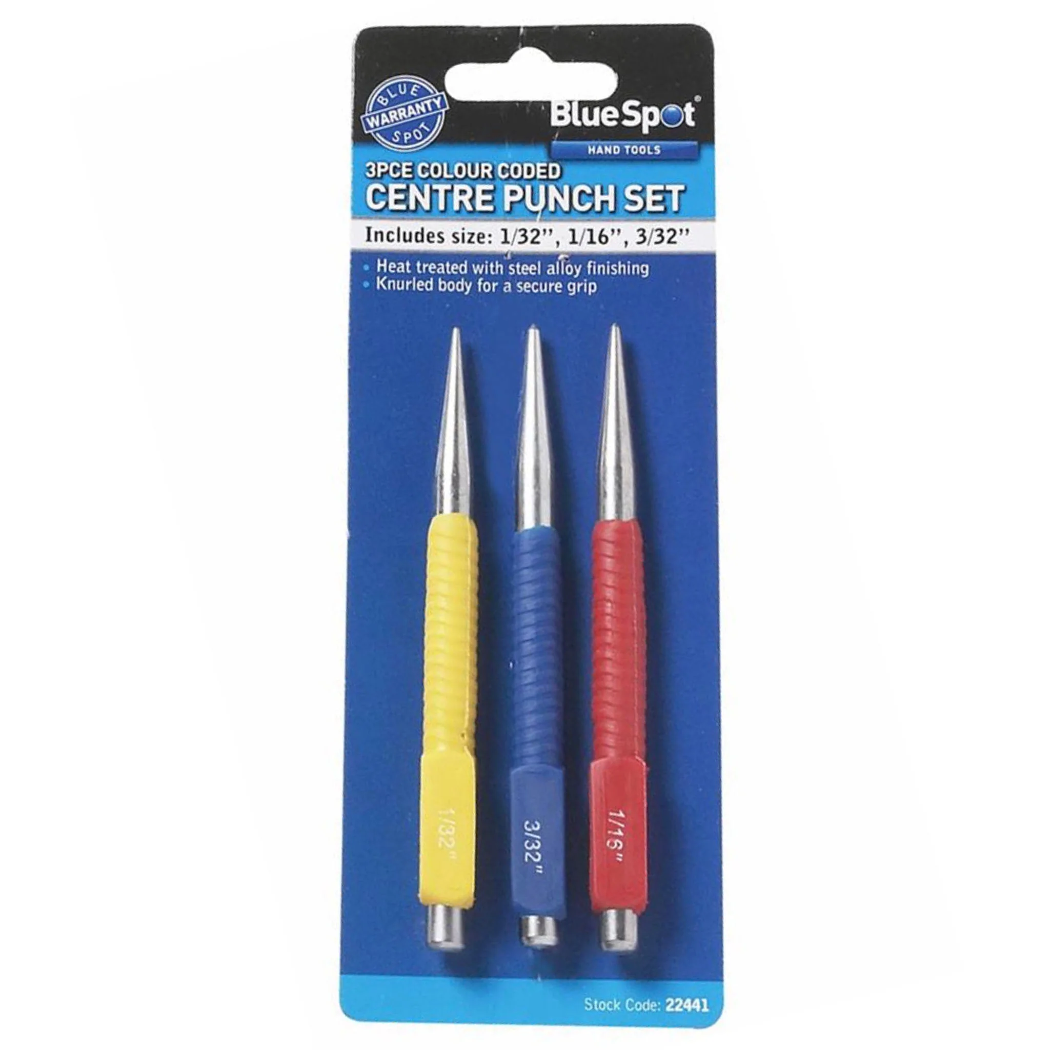 Blue Spot 3 Piece Centre Punch Set