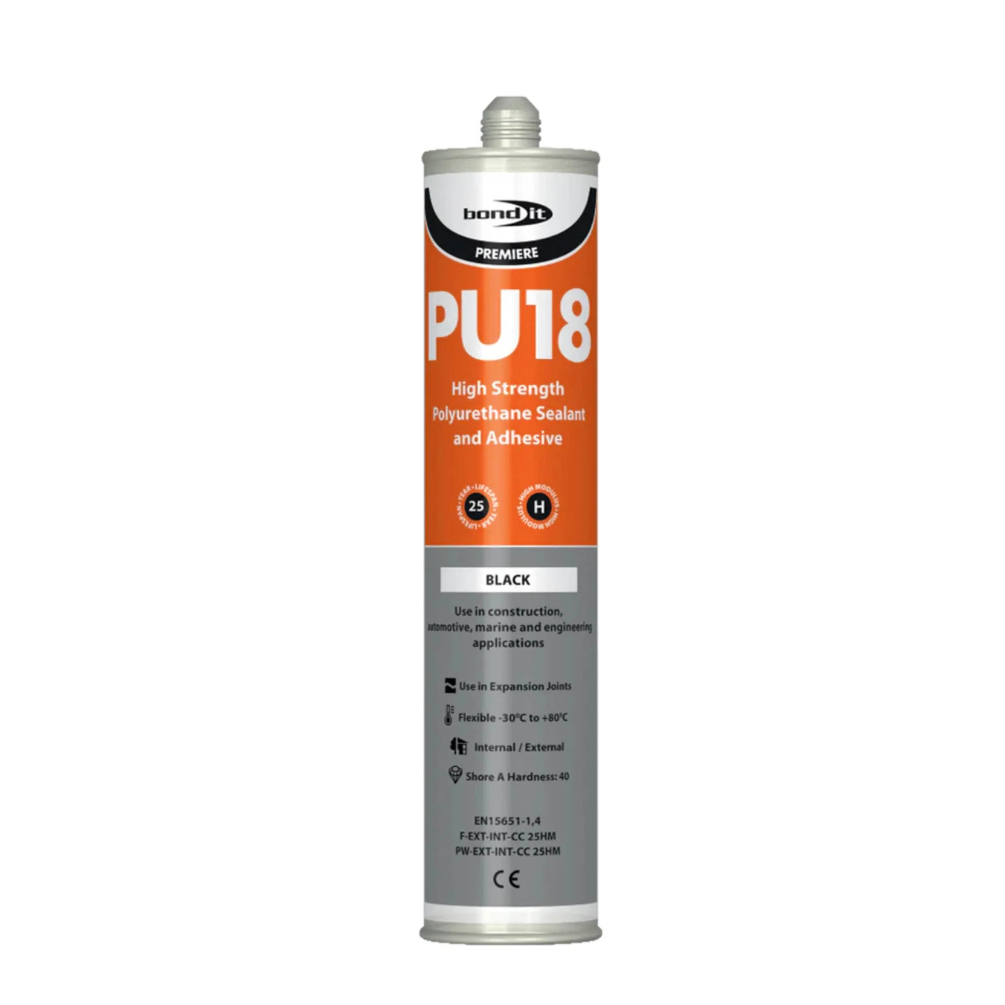 Bond-It PU18 Polyurethane Sealant and Adhesive Black 310ml