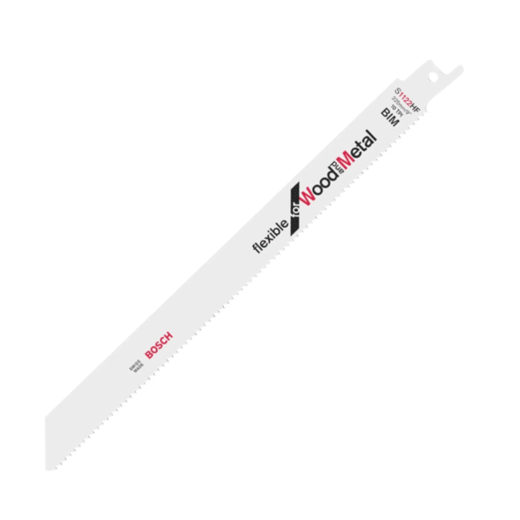 Bosch S1122HF Reciprocating Blades Wood and Metal 225mm - 5 Pack