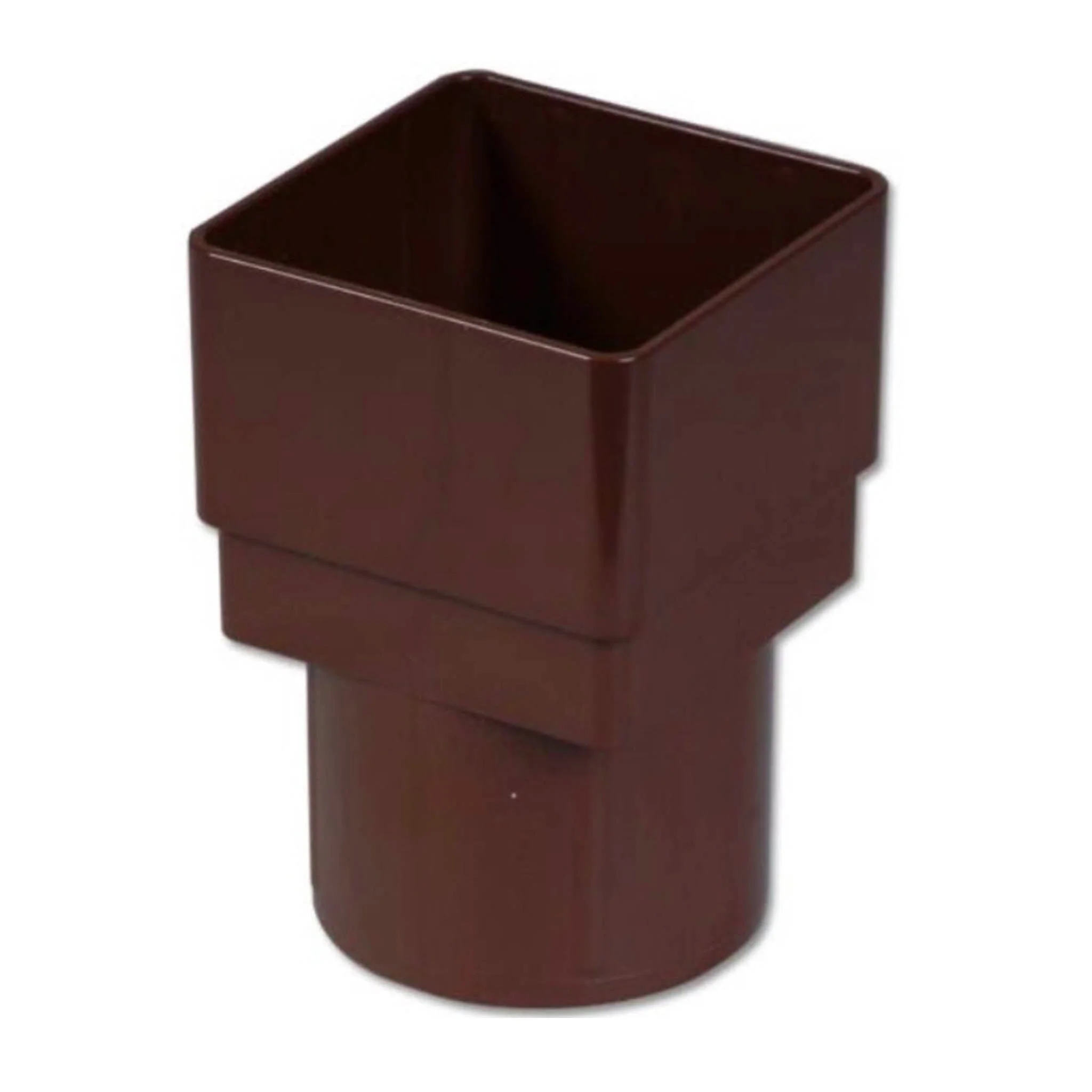 Brown Square To Round Downpipe Adaptor