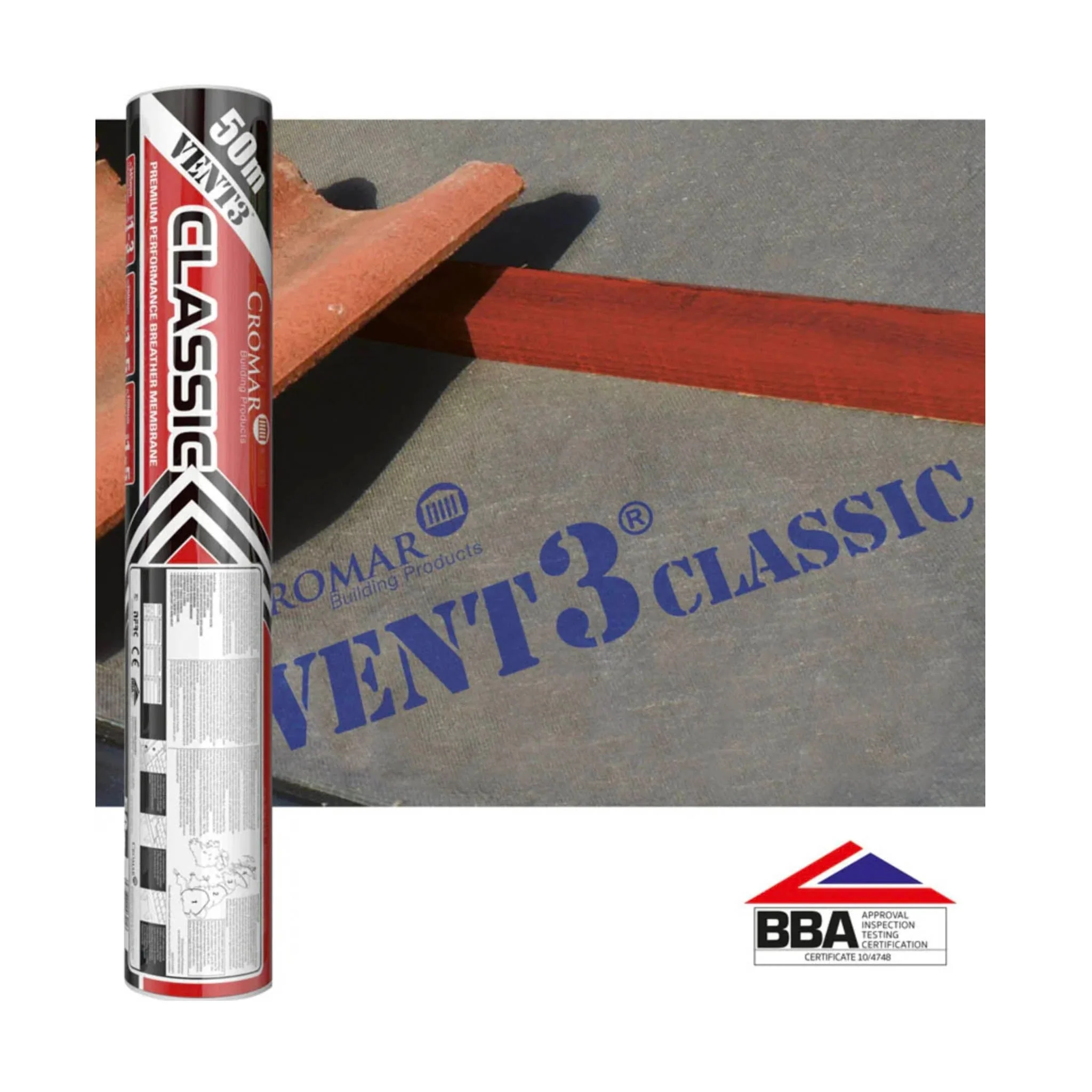 Cromar Breathable Membrane Felt Vent 3 Classic 115gm - 1 metre x 25 Metre