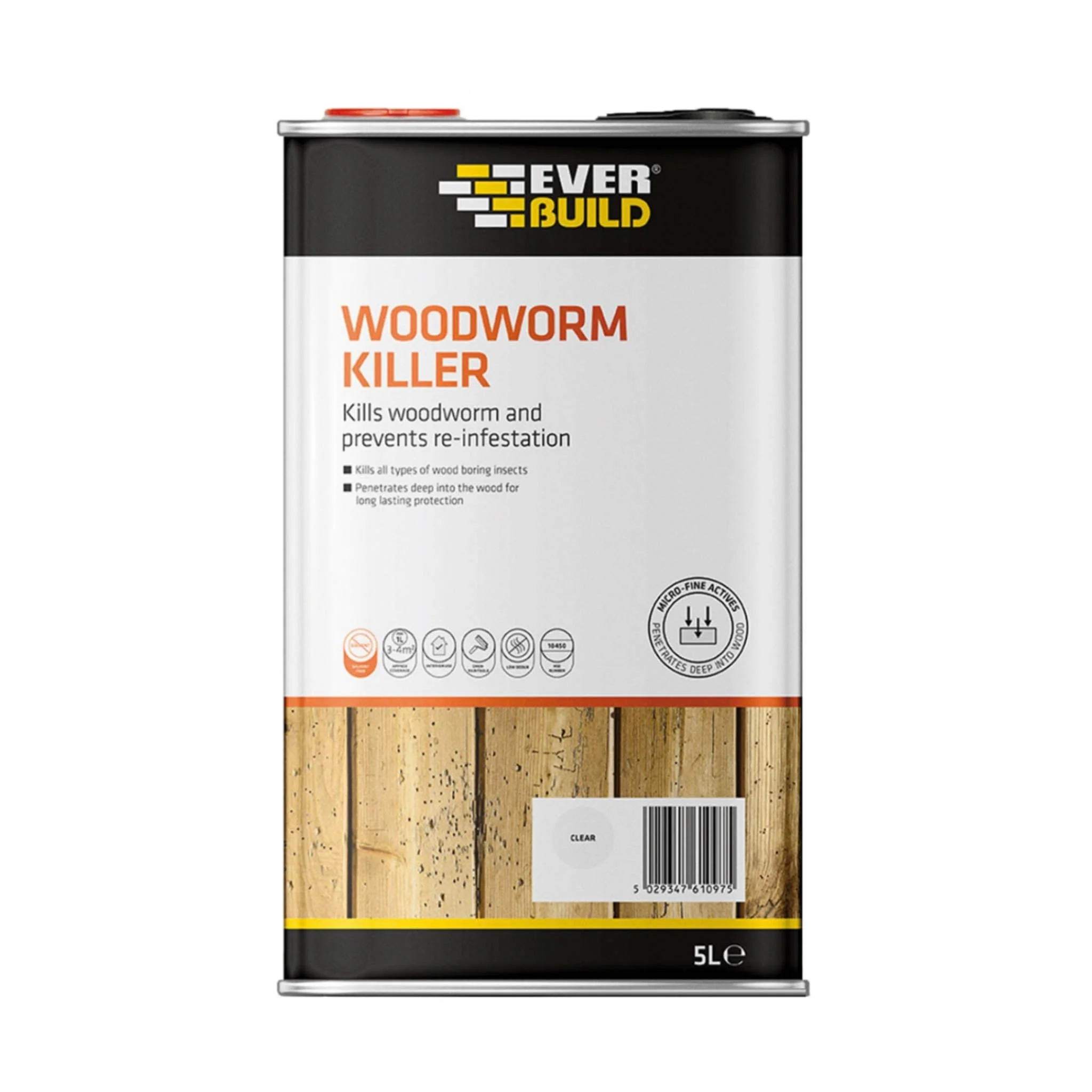 Everbuild Woodworm Killer Clear - 5 Litre