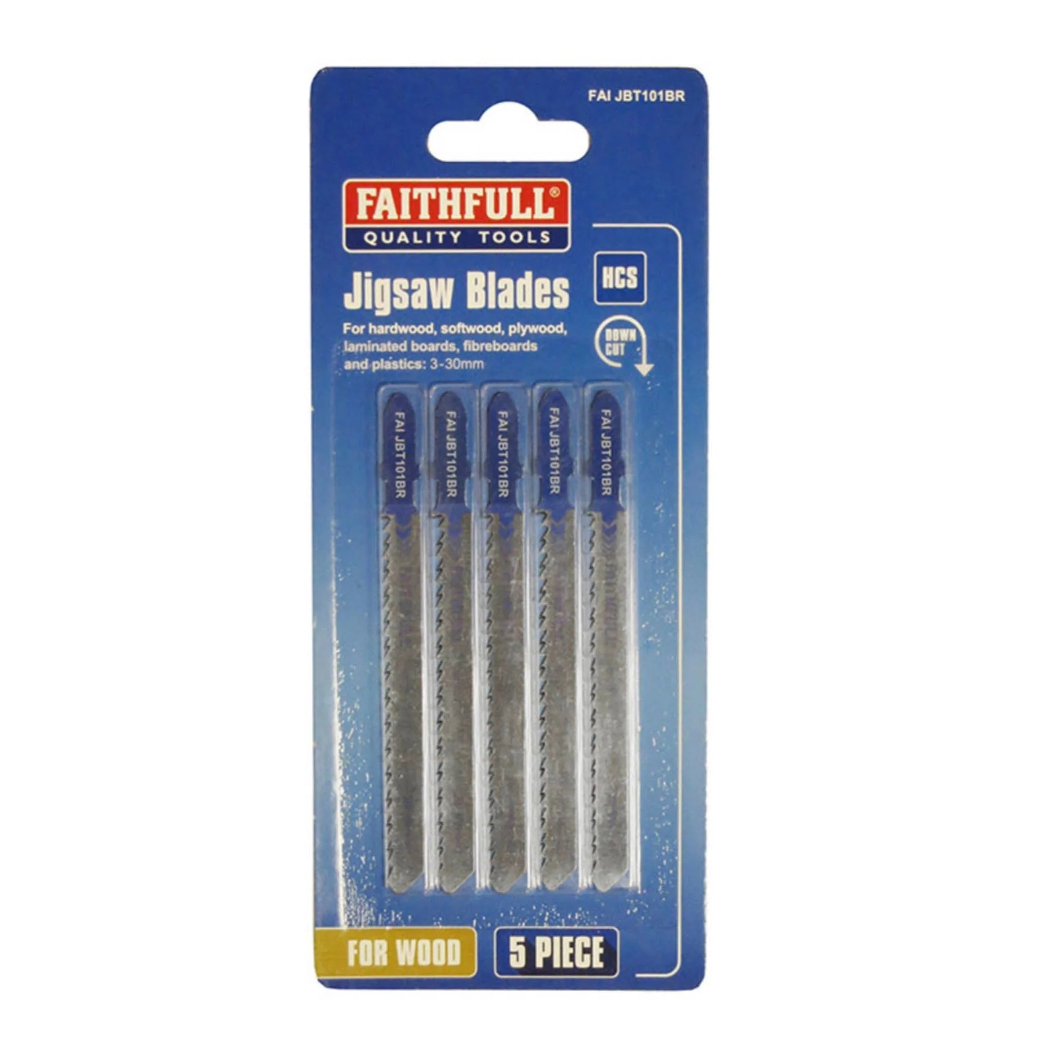 Faithfull Worktop Jigsaw Blades Wood T101BR 5 Pack