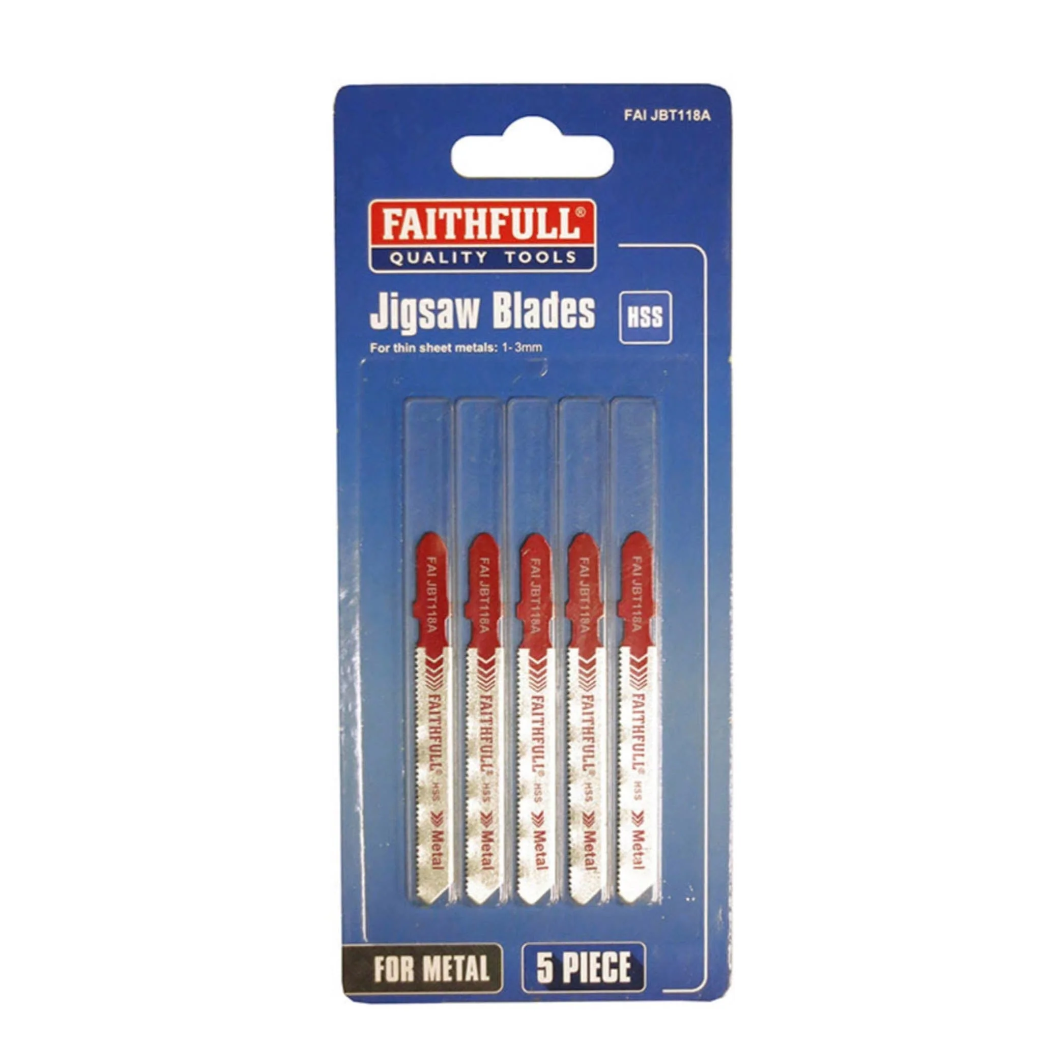 Faithfull Metal Jigsaw Blades T118A 5 Pack
