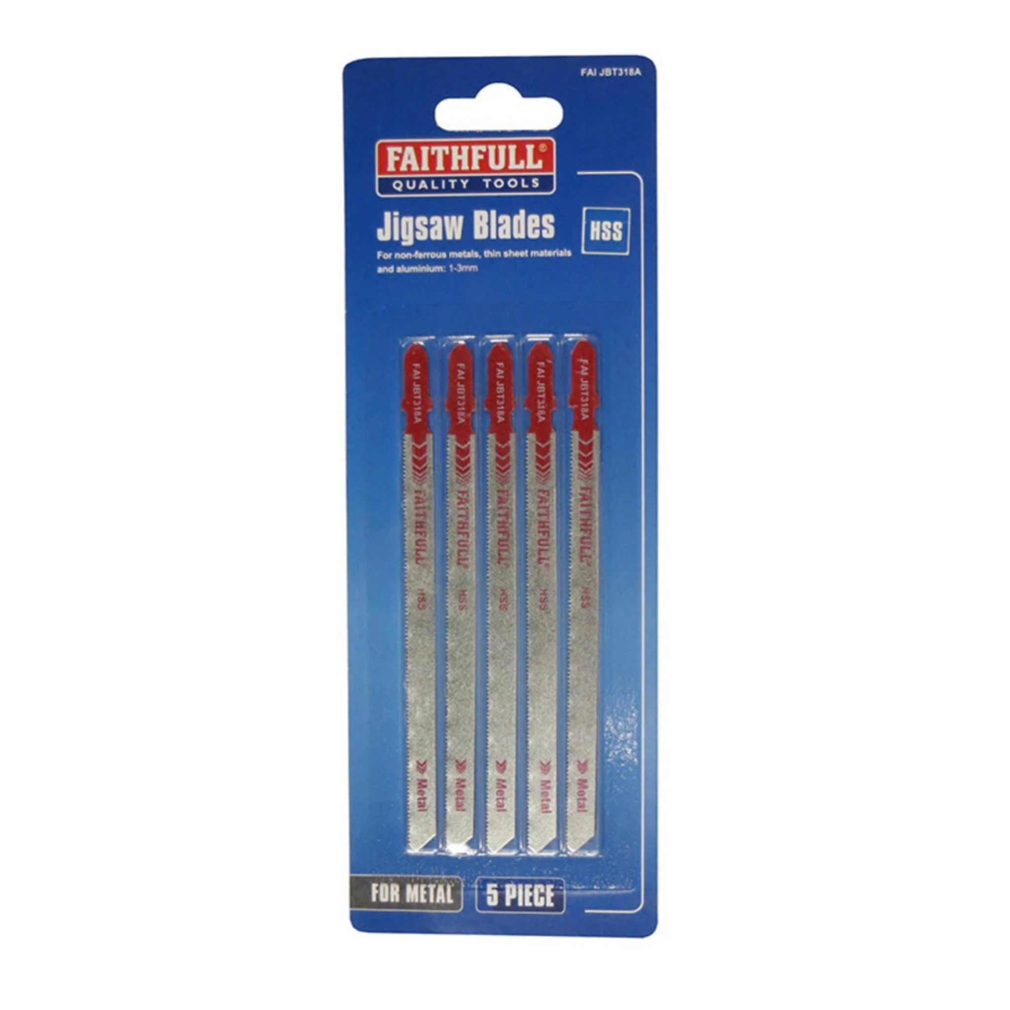 Faithfull Metal Jigsaw Blades T318A 5 Pack