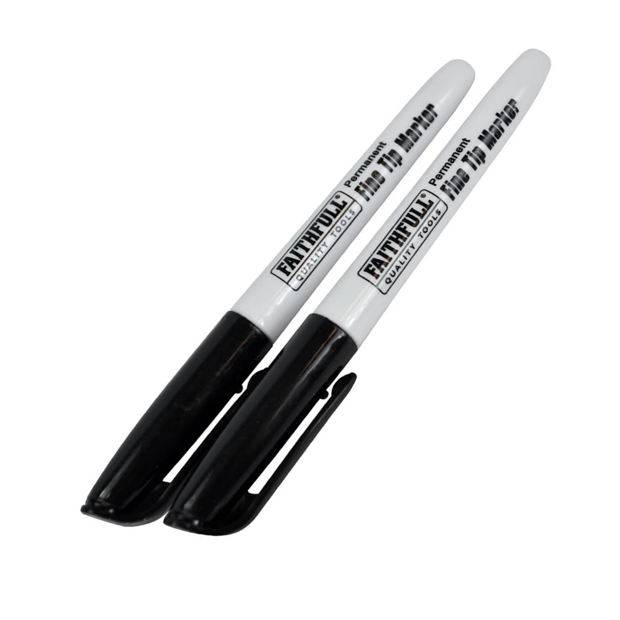 Faithfull Permanent Marker Pen Black - 2 Pack