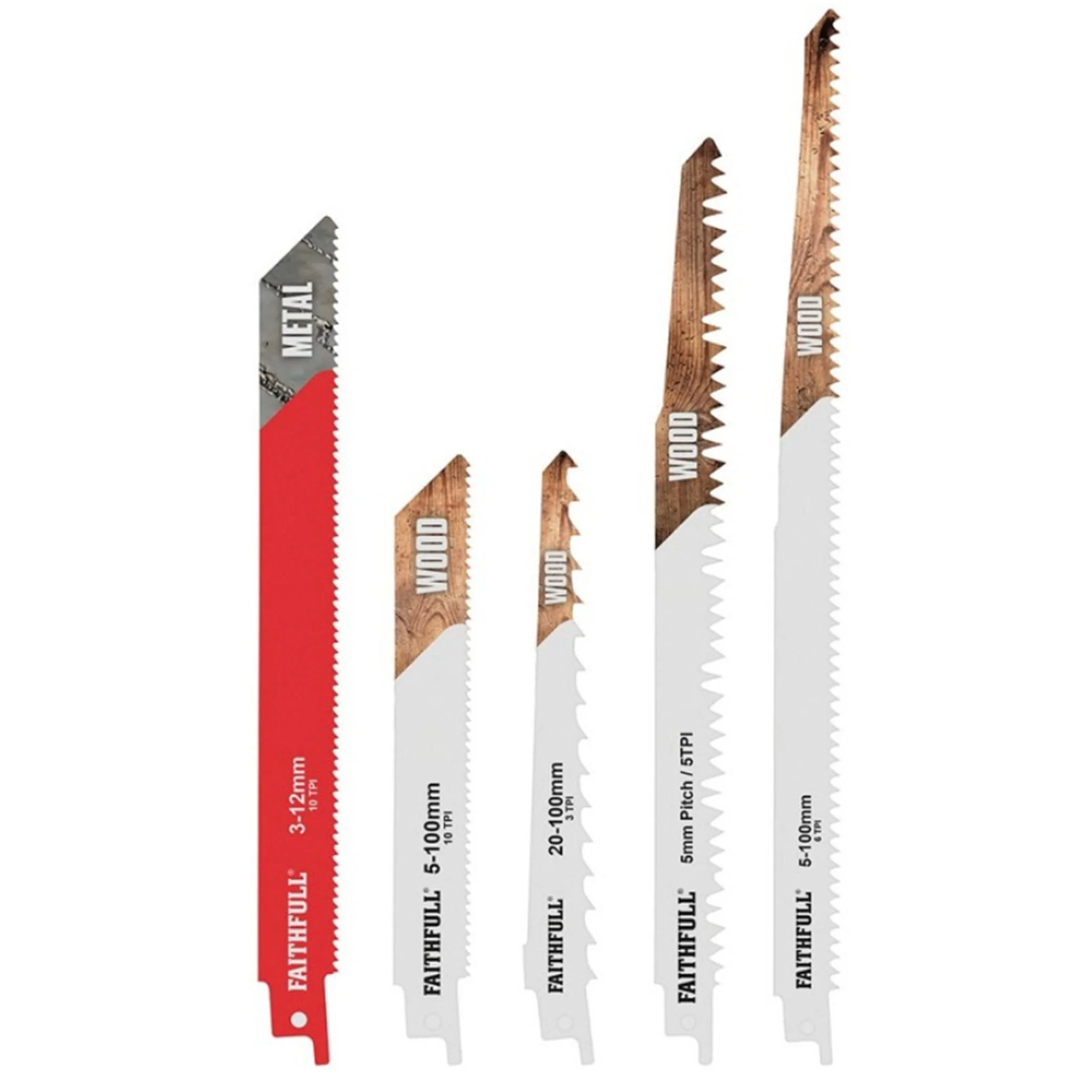 Faithfull Sabre Saw Blade Set 15 Piece