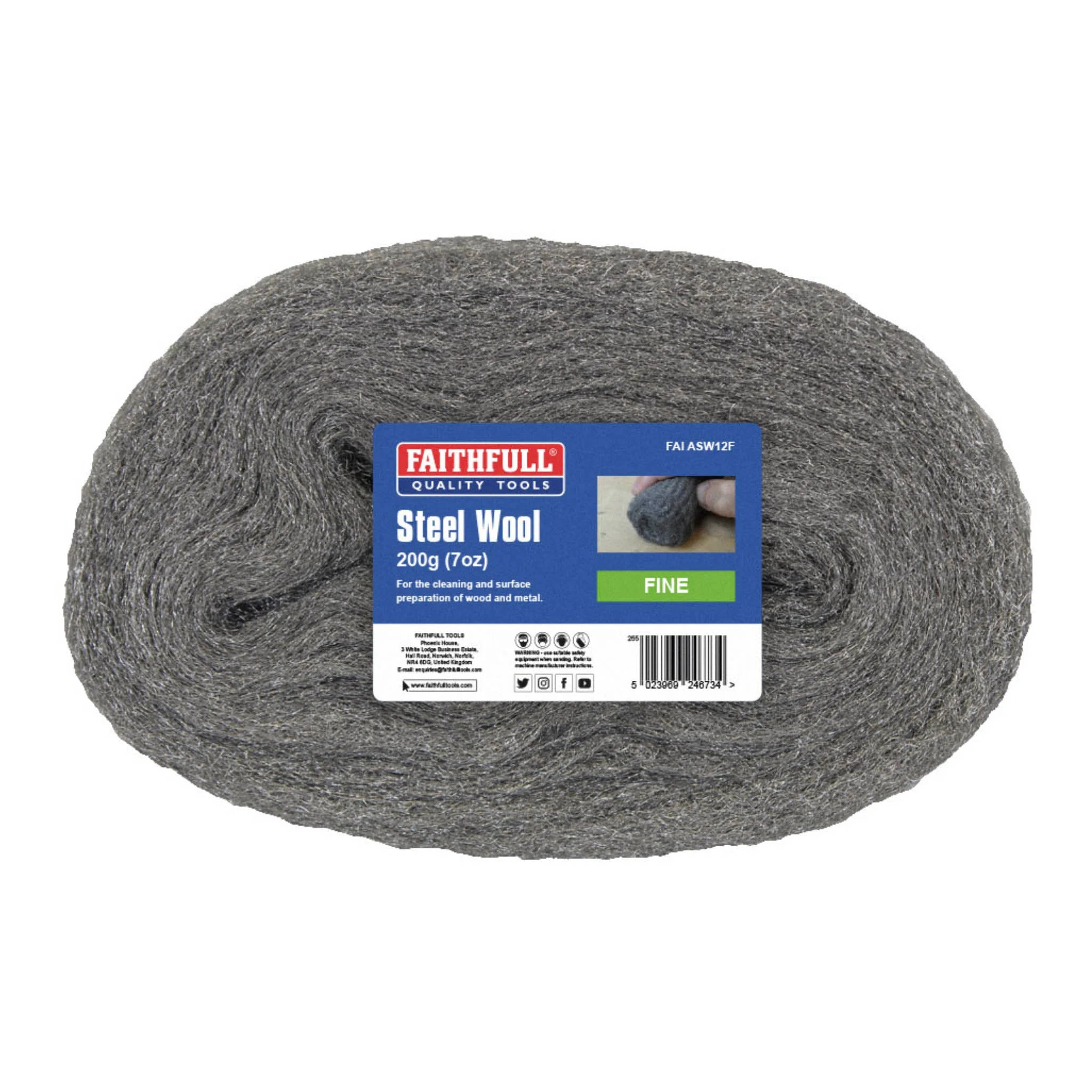 Faithfull Steel Wire Wool Fine 200gm