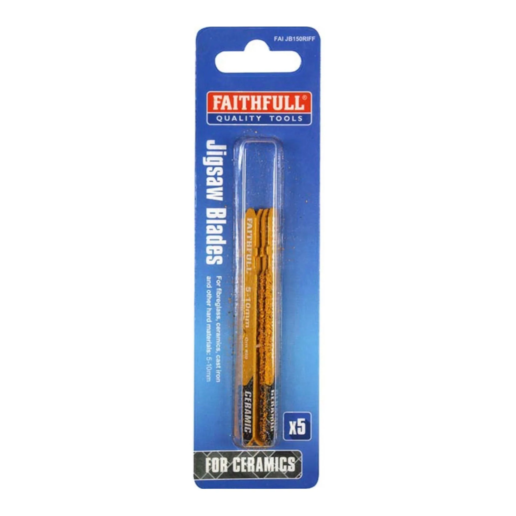 Faithfull TCT RIFF Ceramic Tile Cutting Jigsaw Blade 5 Pack - Image 2