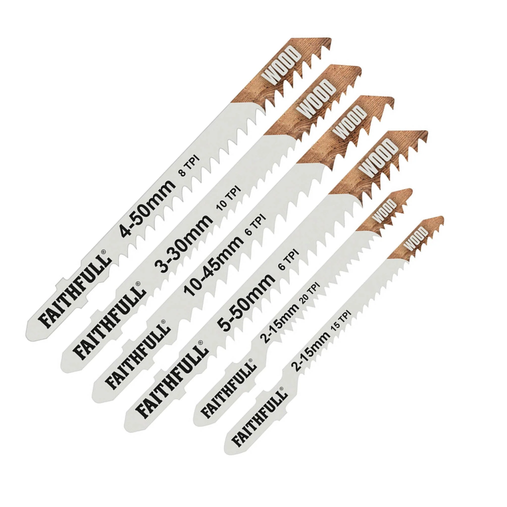 Faithfull Wood Jigsaw Blade Set Assorted 10 Piece
