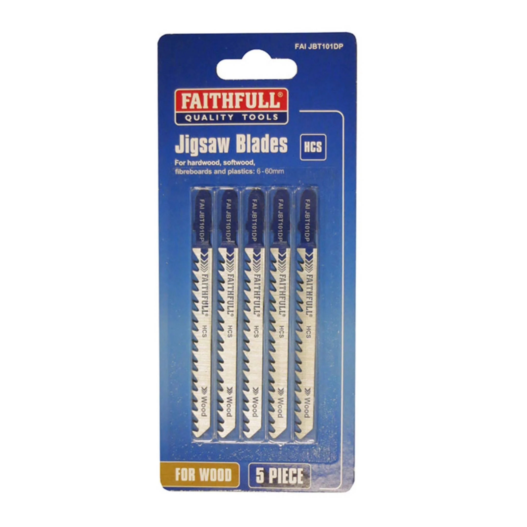 Faithfull Wood Jigsaw Blades T101DP 5 Pack