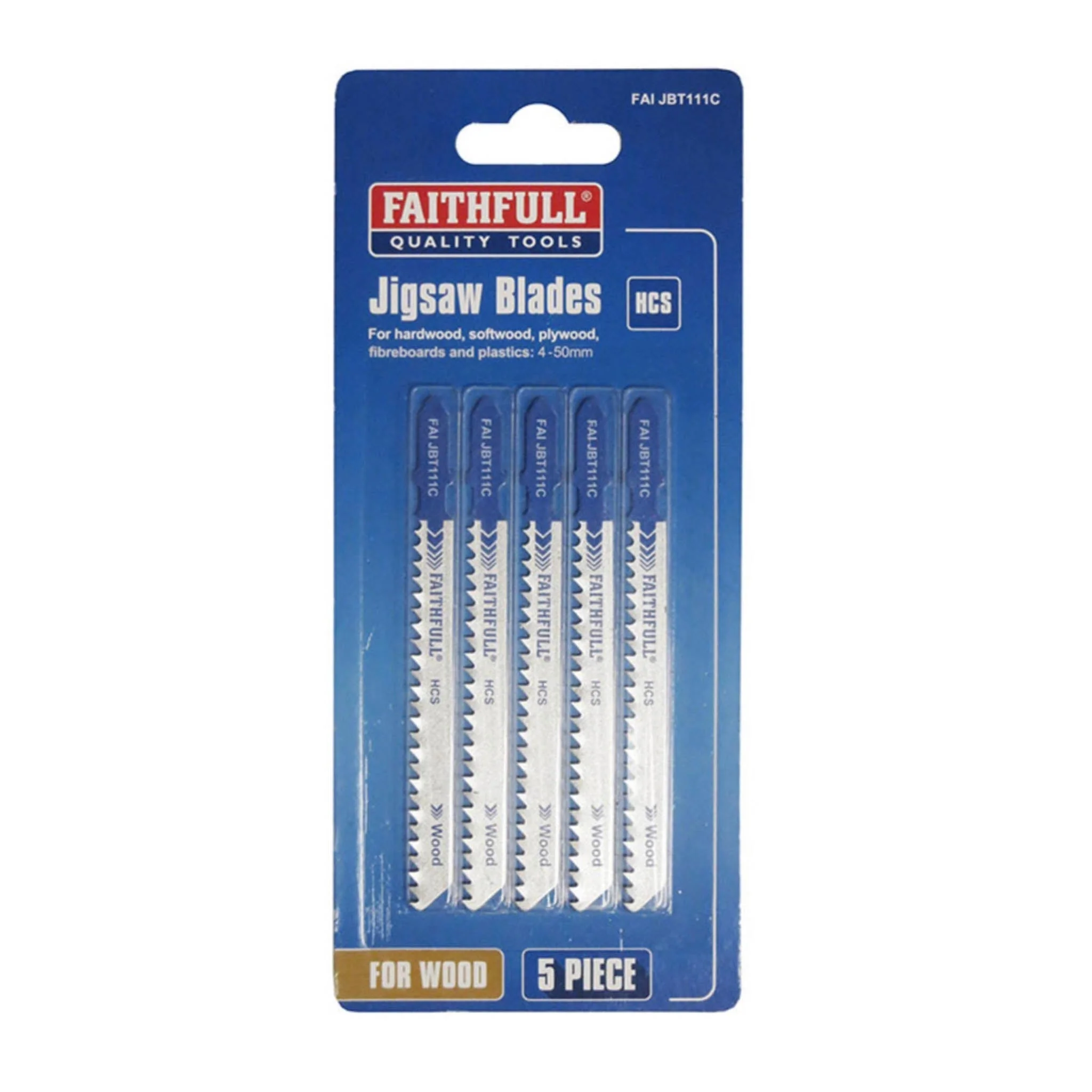 Faithfull Wood Jigsaw Blades T111C 5 Pack