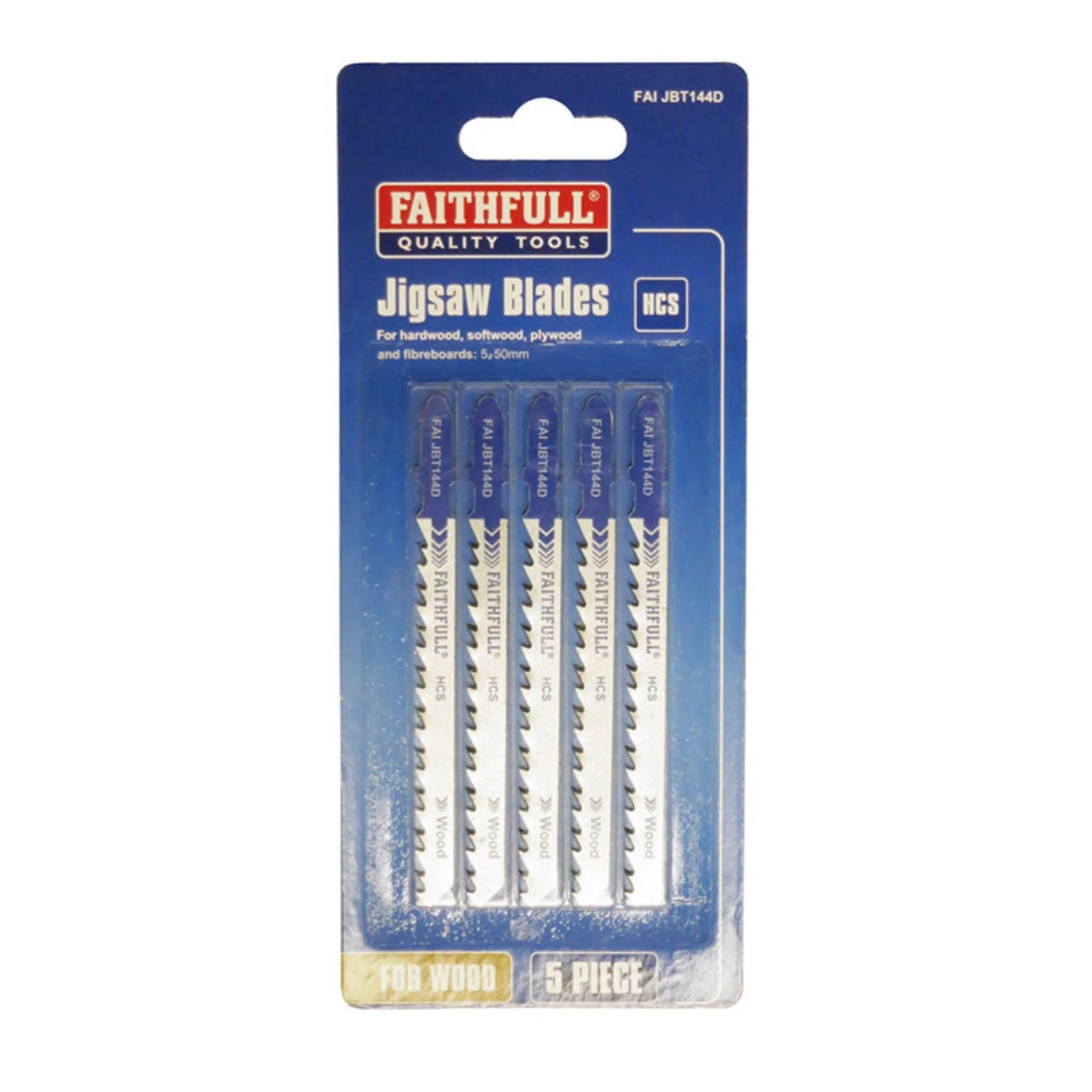 Faithfull Wood Jigsaw Blades T144D 5 Pack
