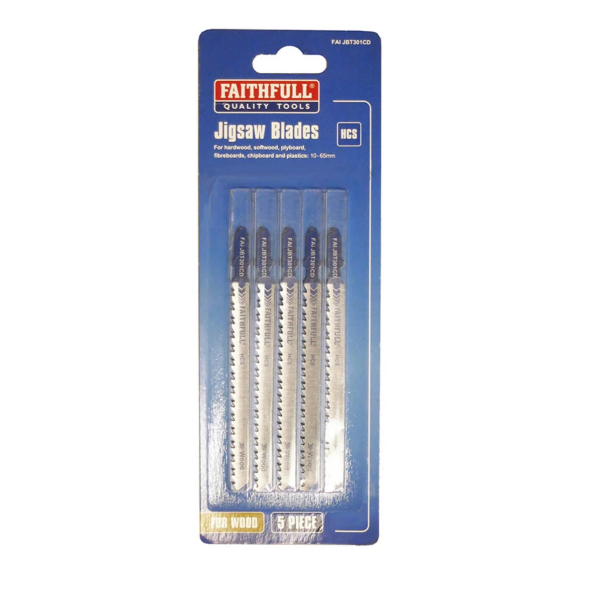 Faithfull Wood Jigsaw Blades T301CD 5 Pack
