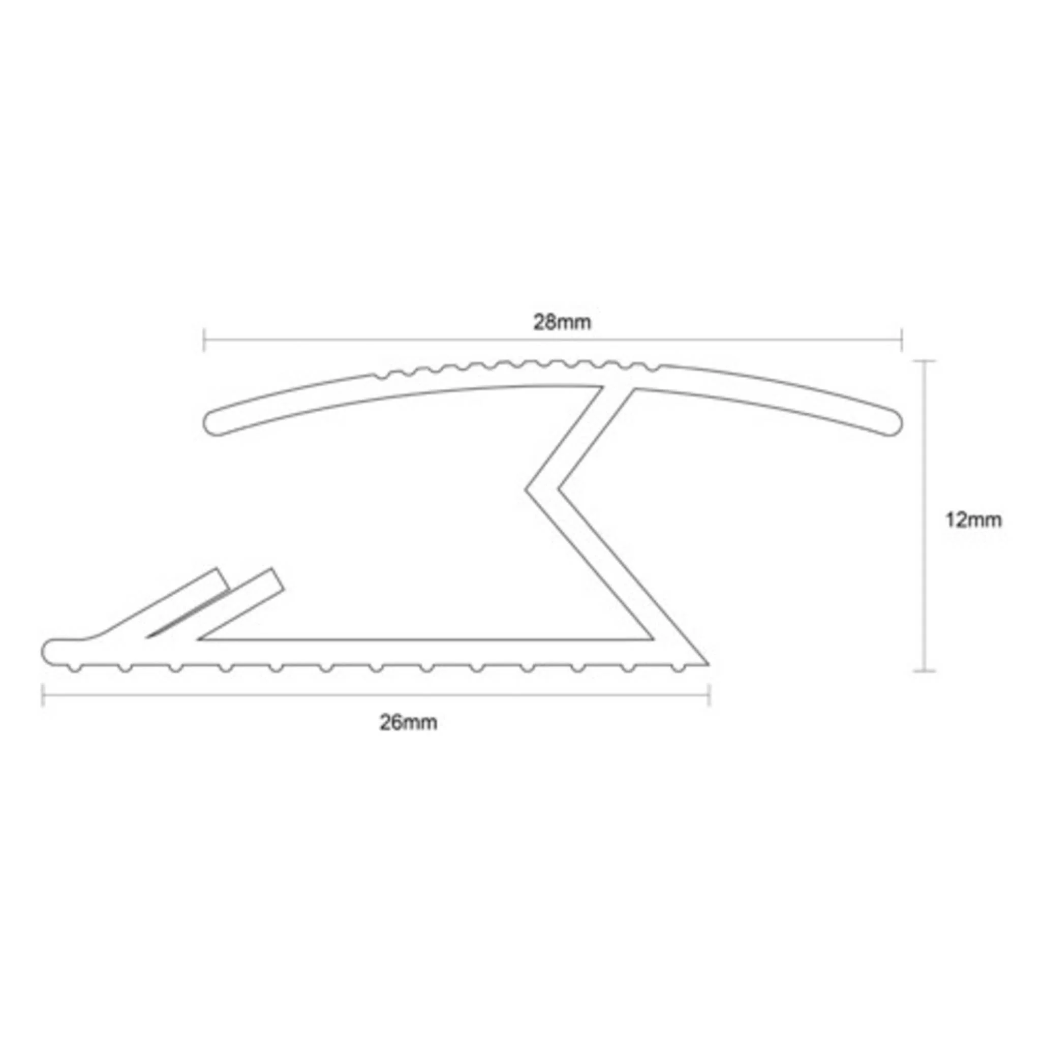 Flooring Threshold Trim Laminate To Carpet Z Section Silver 900mm - Image 3