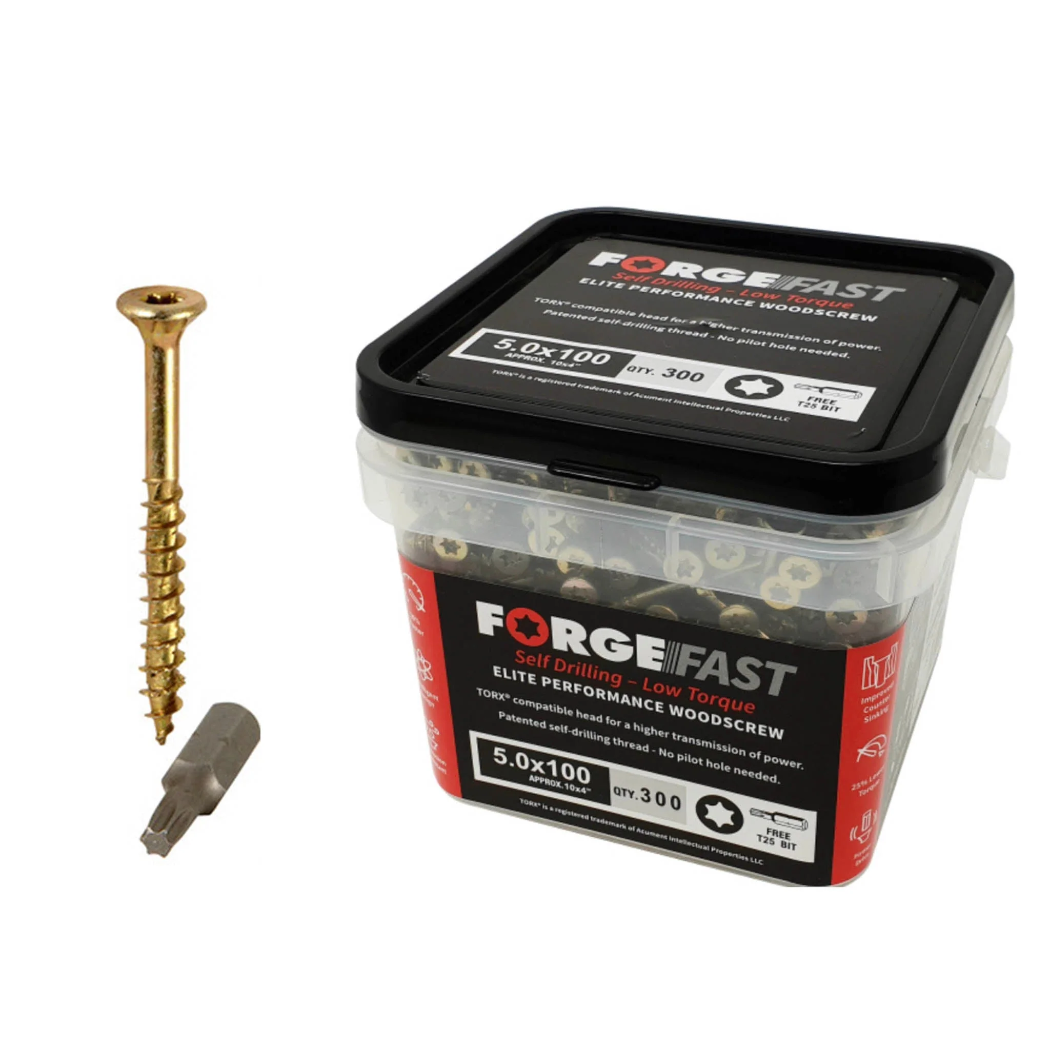 ForgeFast Torx Multi Purpose Self Drilling Wood Screw Tub