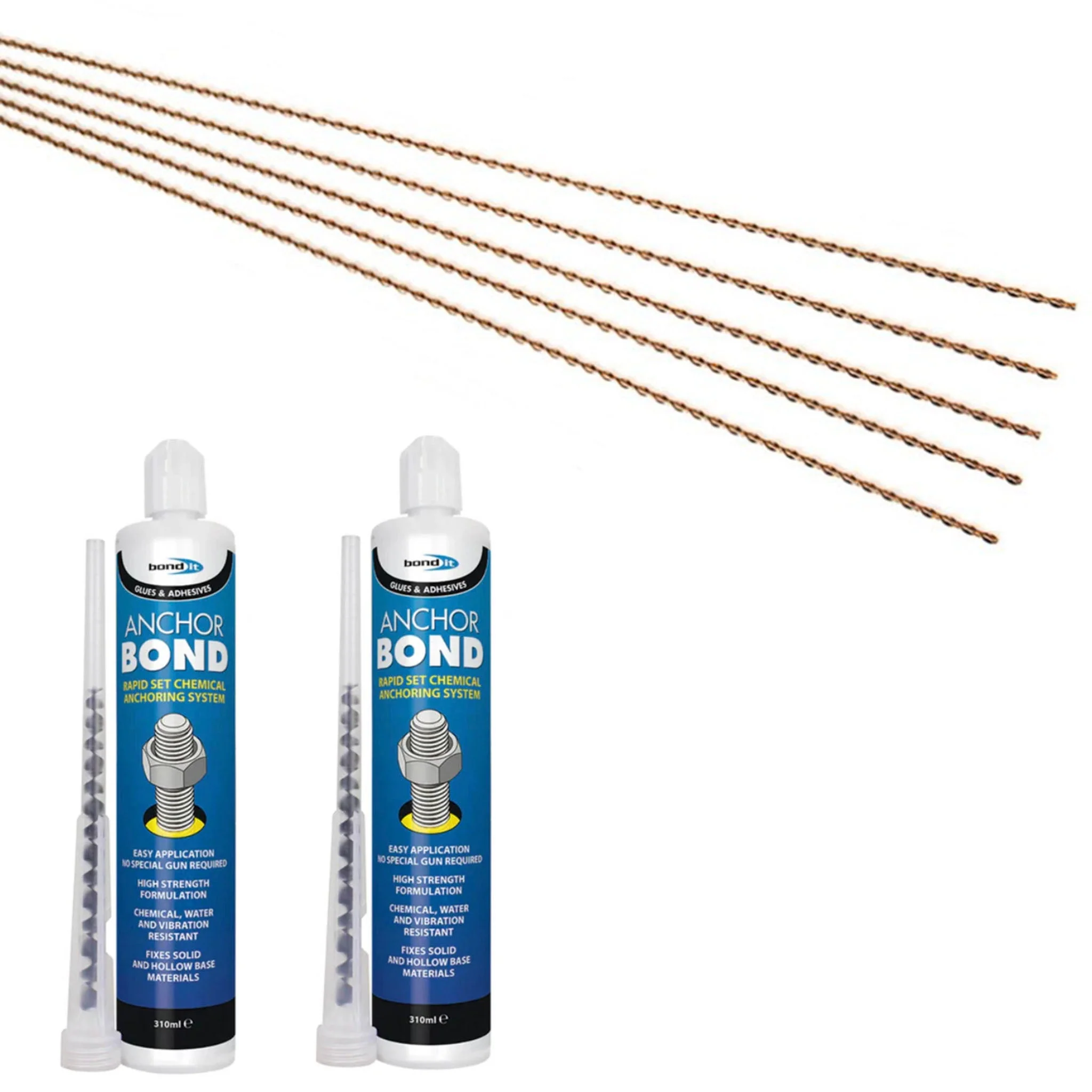 Helical Stainless Steel Bar x5 and 310ml Poly Resin x2