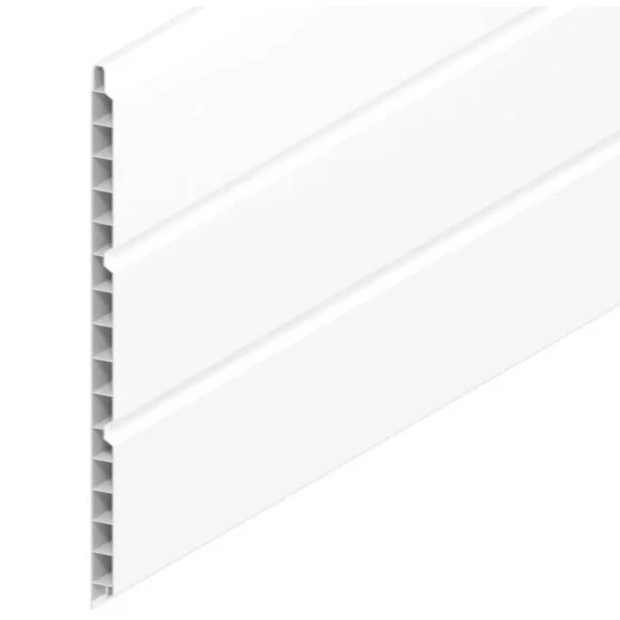 Hollow Soffit Match Board White 300mm - 12in - 5 Metre