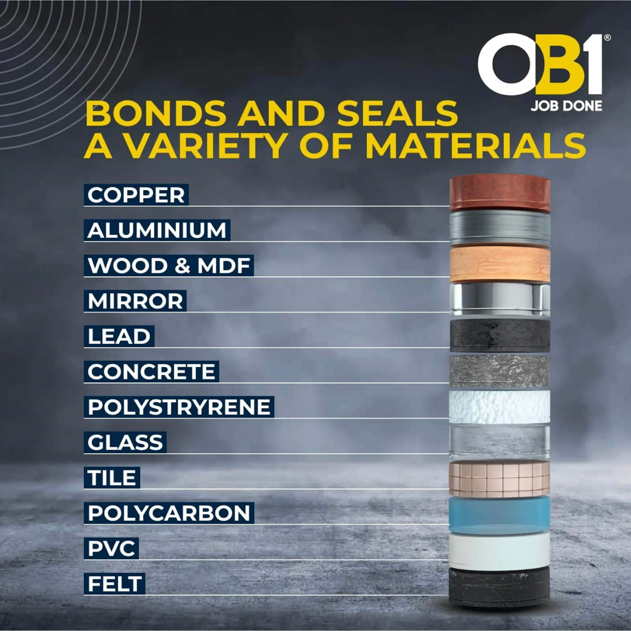 OB1 Multi-Surface Construction Sealant Adhesive White 290ml - Image 2
