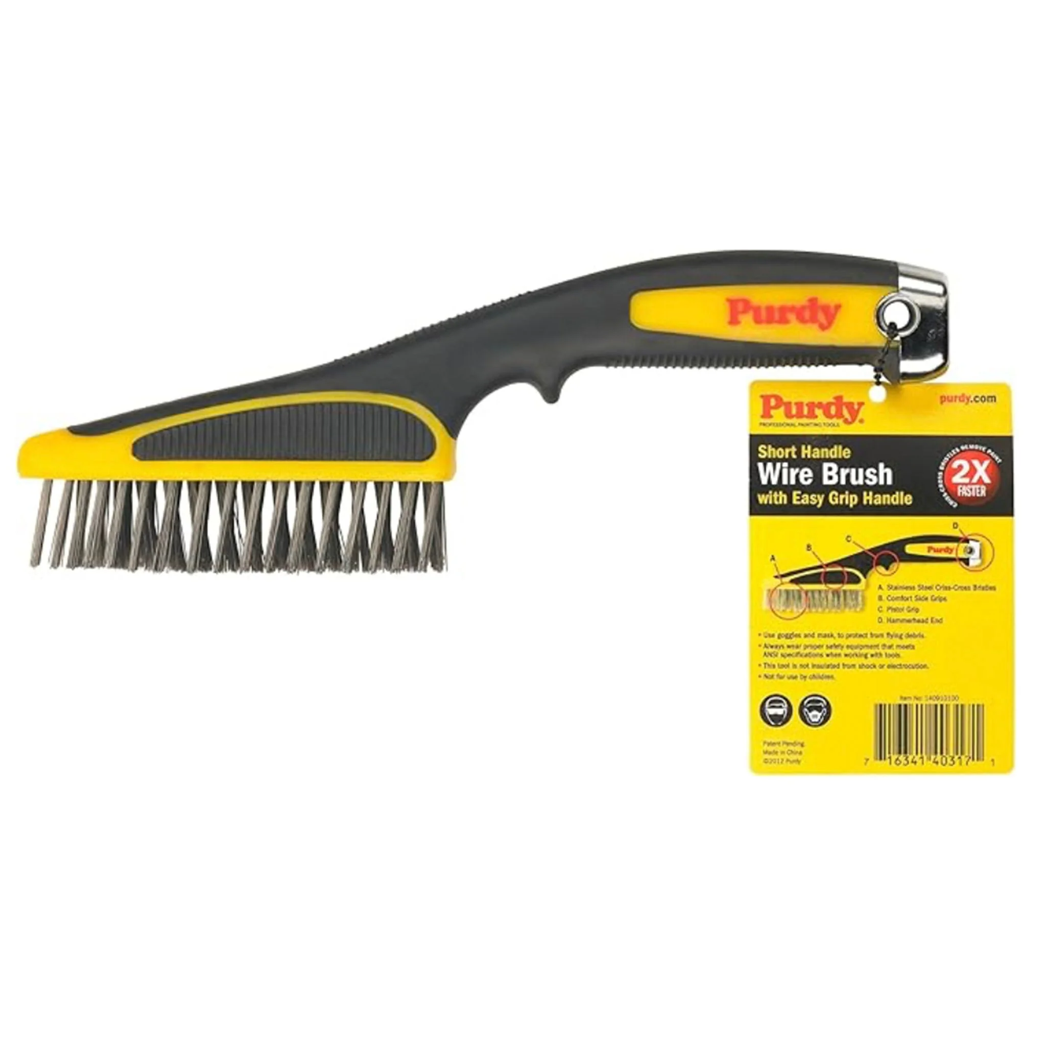 Purdy 140910100 Short Handle Wire Brush 11 inch