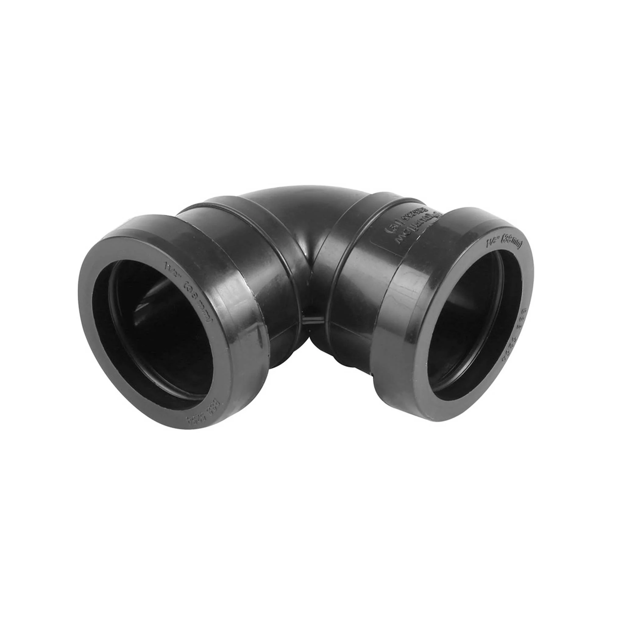 Push Fit Waste Pipe Black Knuckle Bend 32mm - 90 Degree