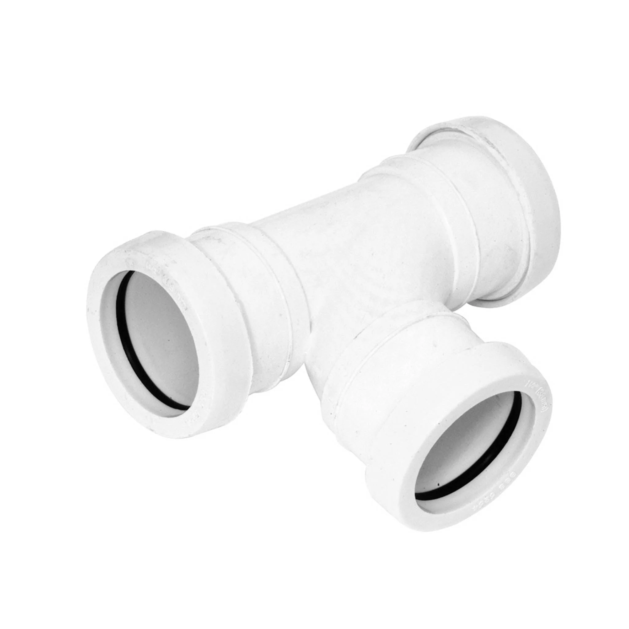 Push Fit Waste Pipe White Swept Branch 40mm - 90 Degree