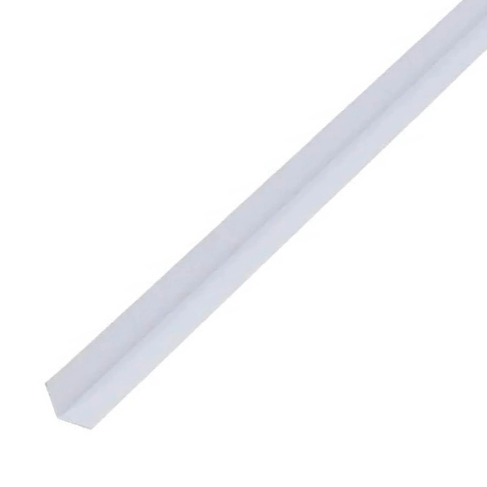 Rigid PVC Plastic Angle White 15mm x 15mm - 2.7 Metre