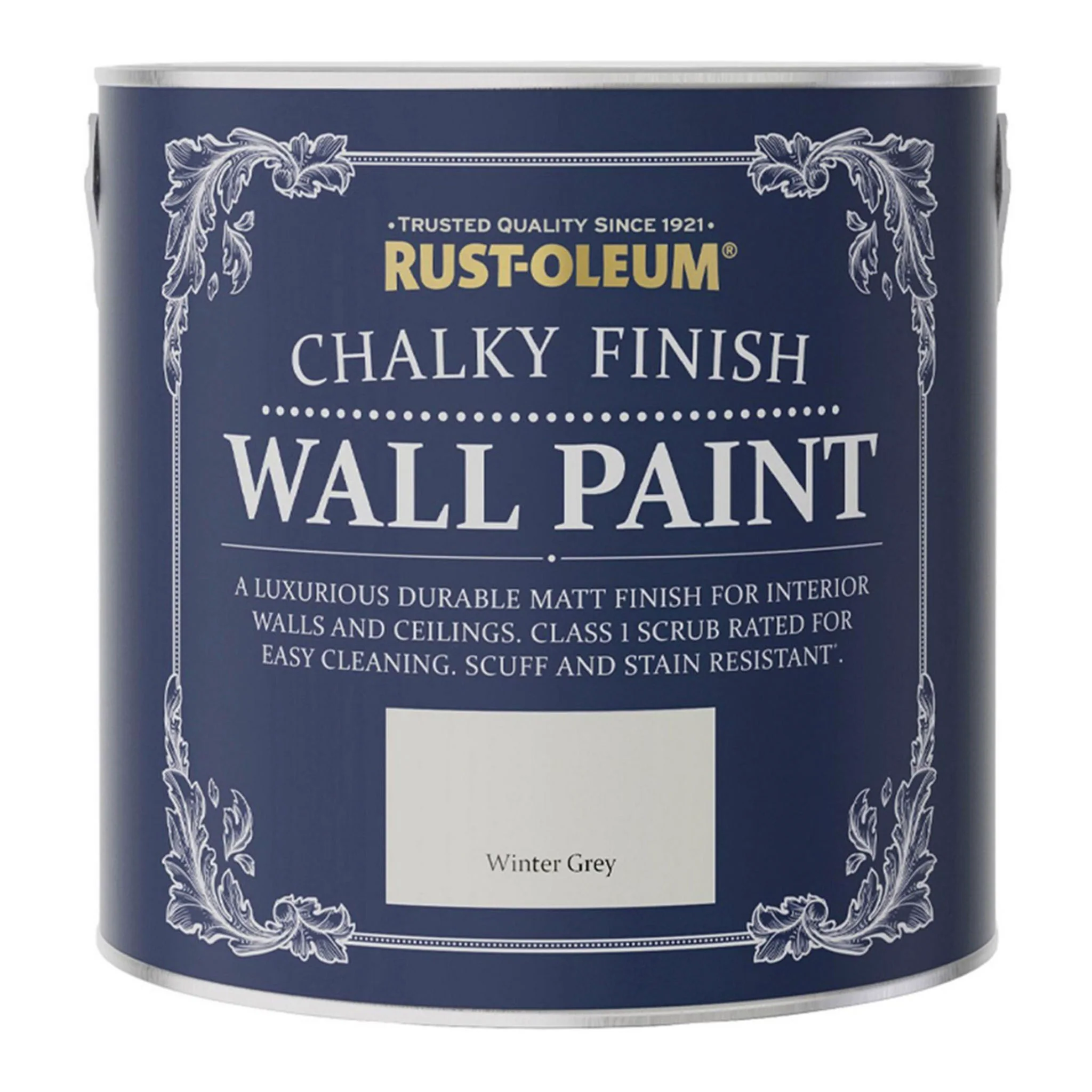 Rust-Oleum Chalky Finish Wall Paint Winter Grey - 2.5 Litre