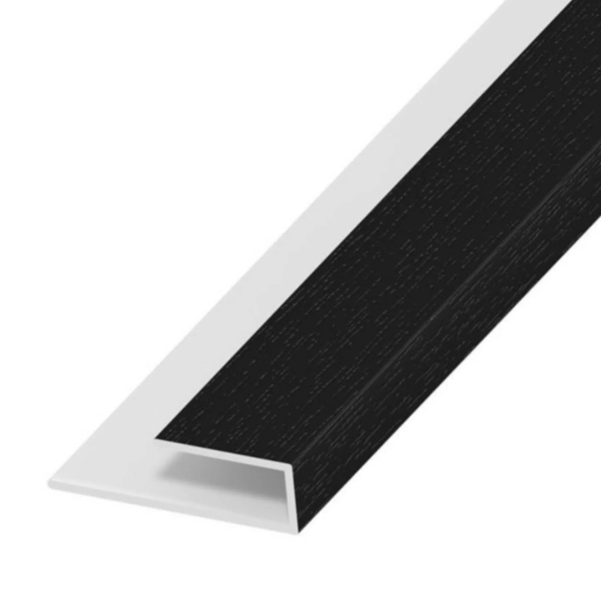 Soffit Black Ash Woodgrain Starter Trim - U Channel 5 Metre