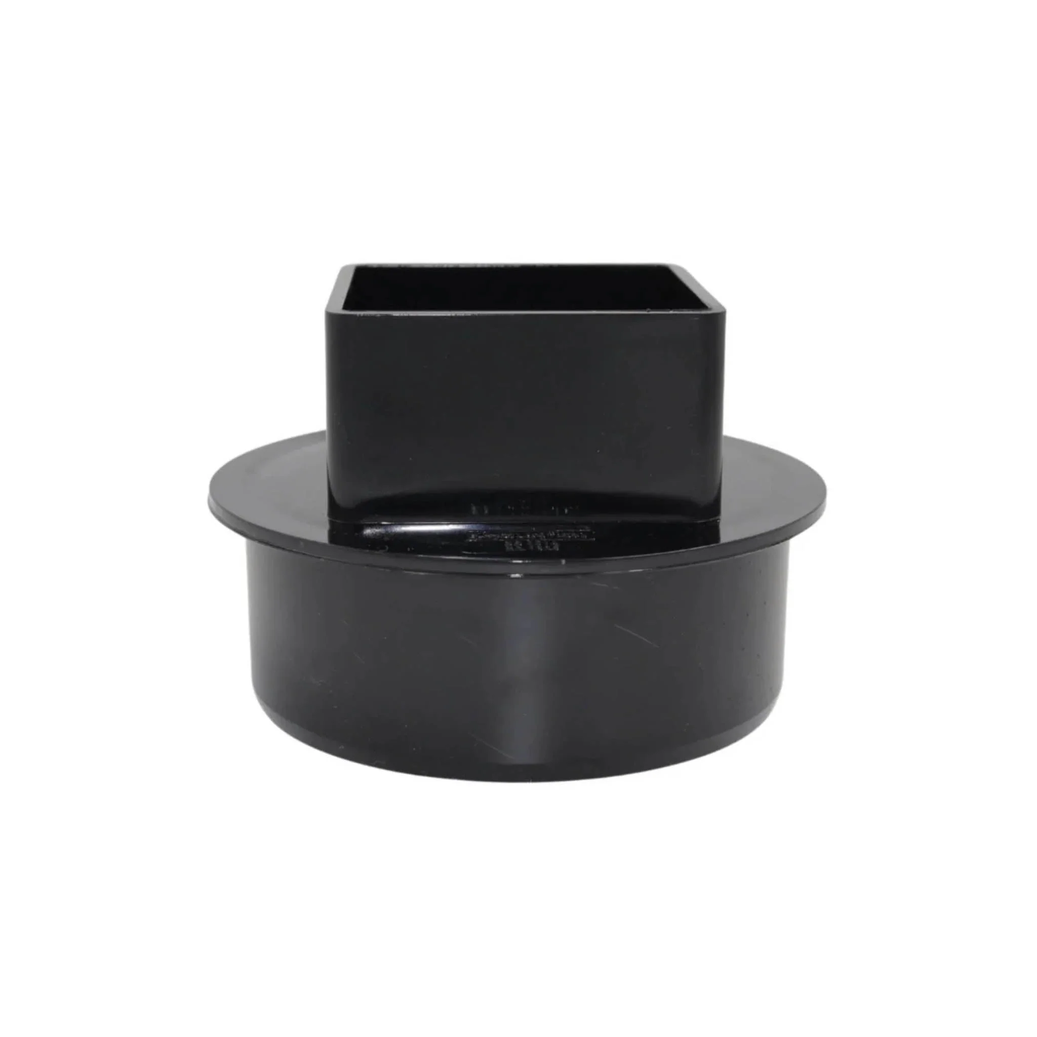 Soil Pipe To Downpipe Square Adaptor Black 110mm - 68mm