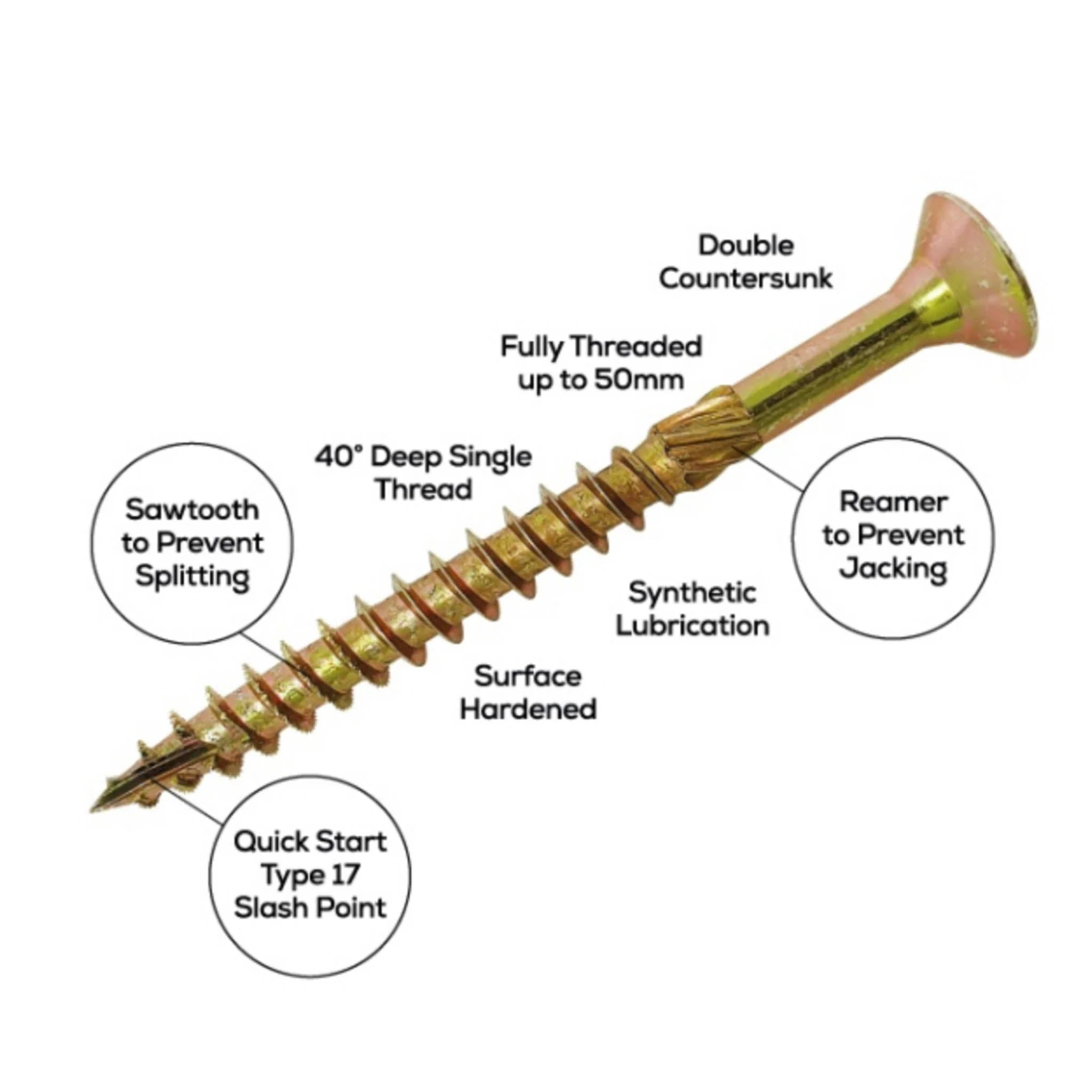Spectre Multi Purpose Woodscrew 4mm x 16mm - 200 Box