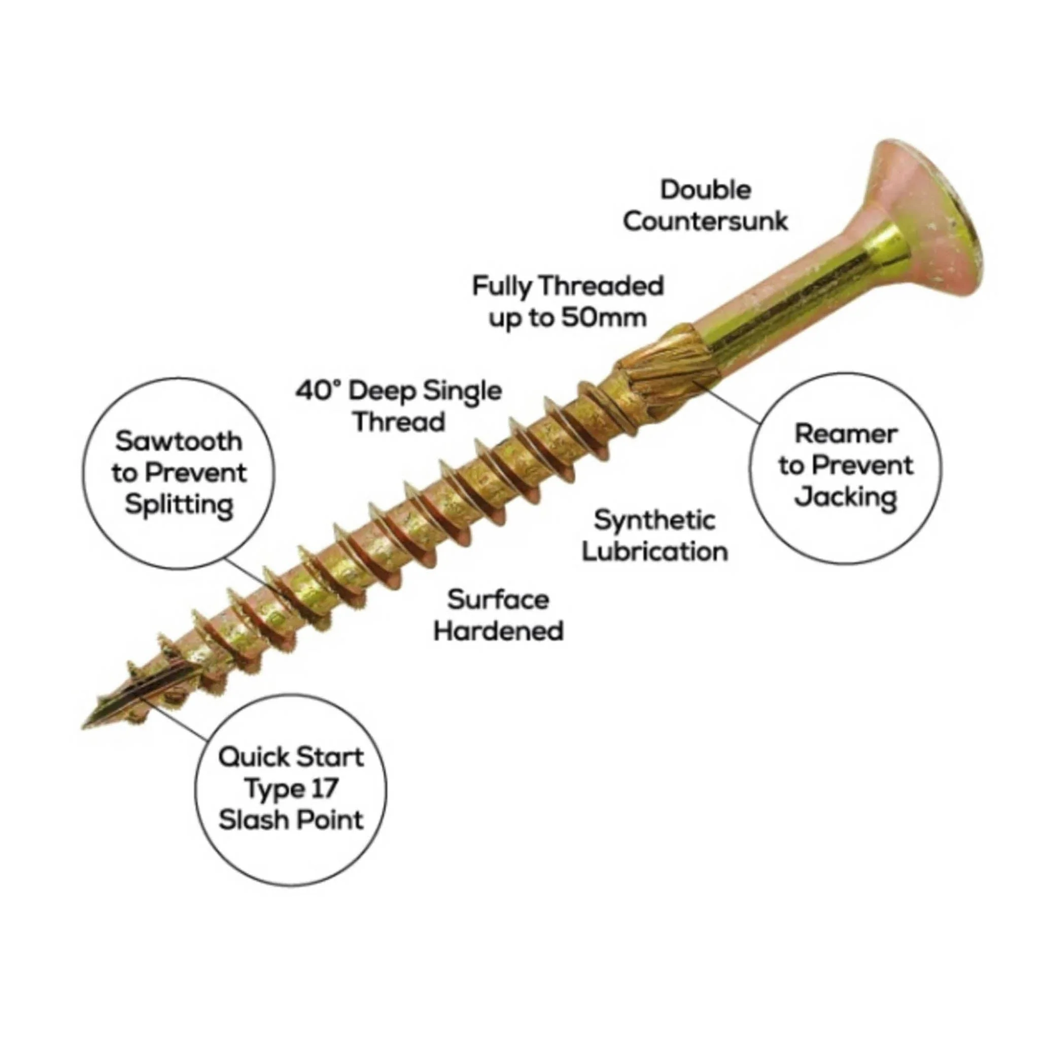 Spectre Multi Purpose Woodscrew 4mm x 45mm 200 Box