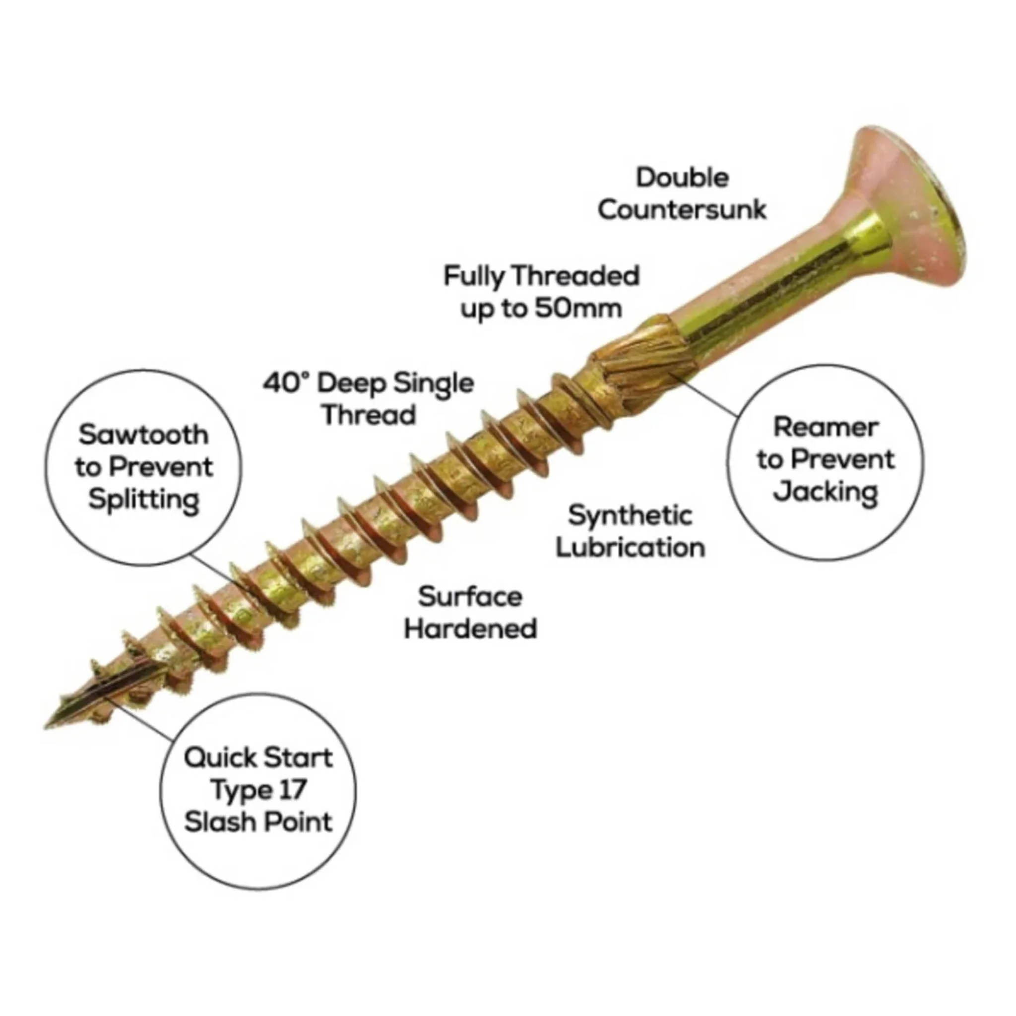 Spectre Multi Purpose Woodscrew 6mm x 220mm 100 Box