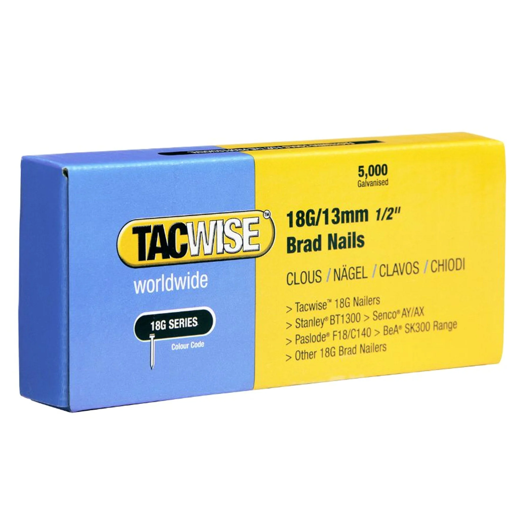 Tacwise 18G Galvanised Smooth Brad Nails 10mm - 50mm - Image 4