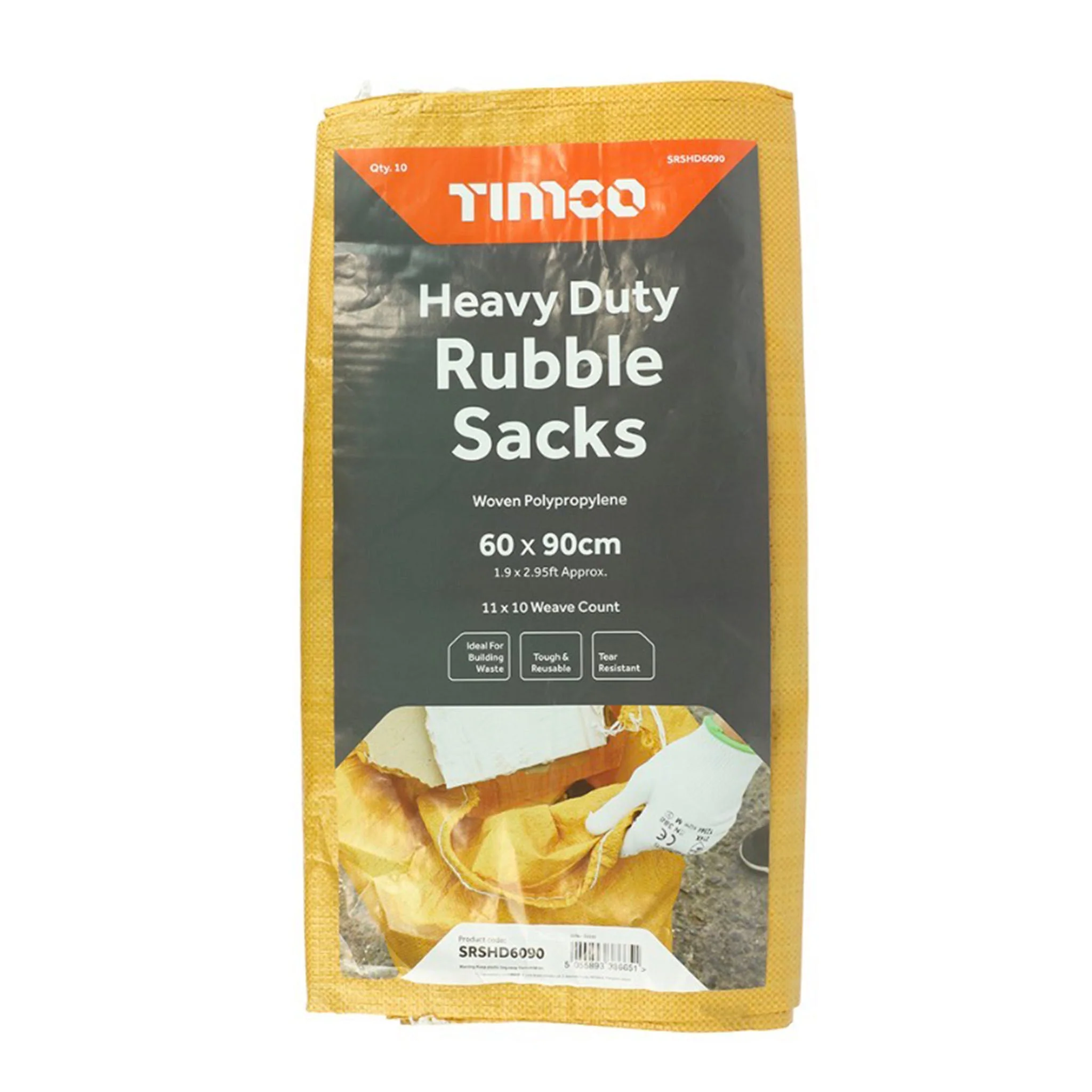 Timco Heavy Duty Rubble Sacks 600mm x 900mm 10 Pack