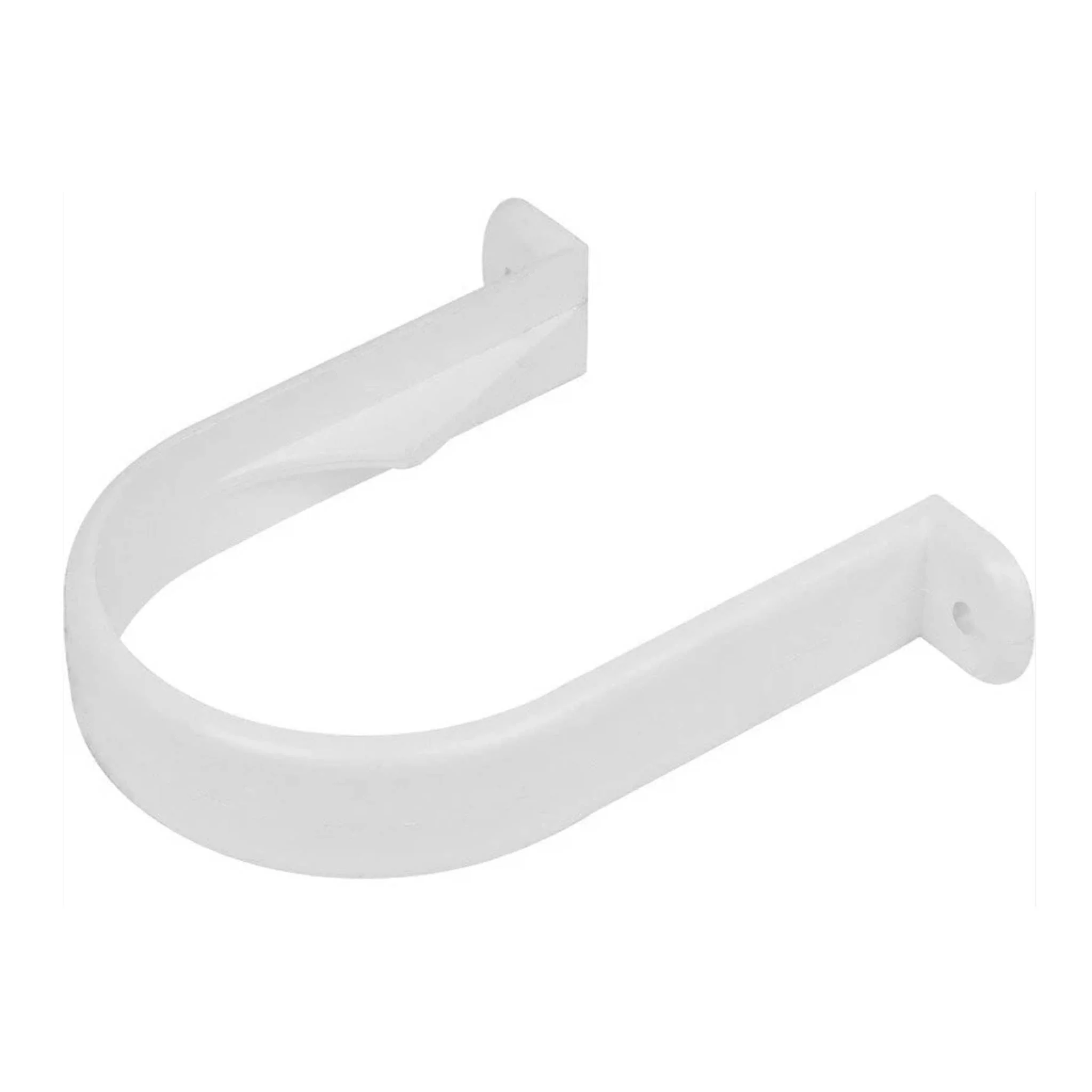 White Round Downpipe Bracket Clip