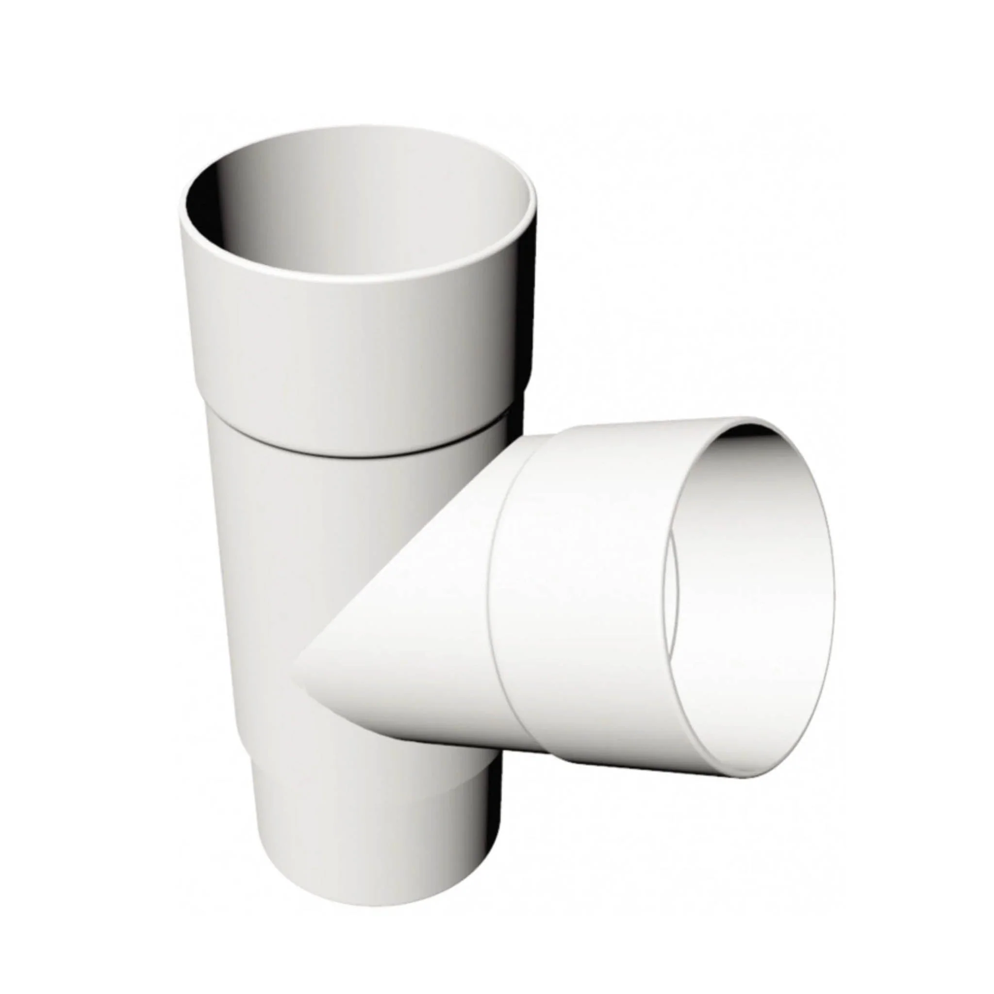 White Round Downpipe Branch - 112 Degree