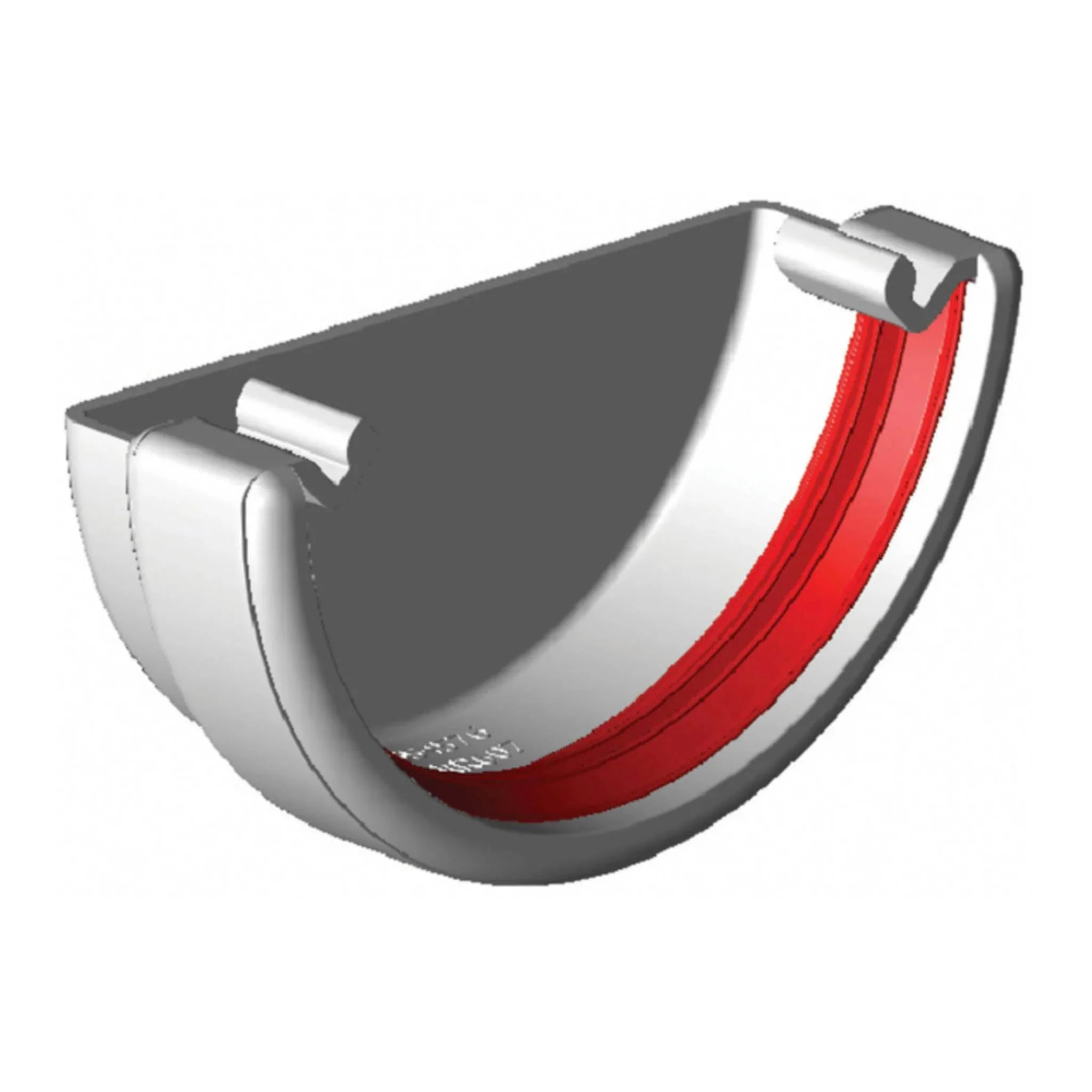 White Round Gutter External Stop End