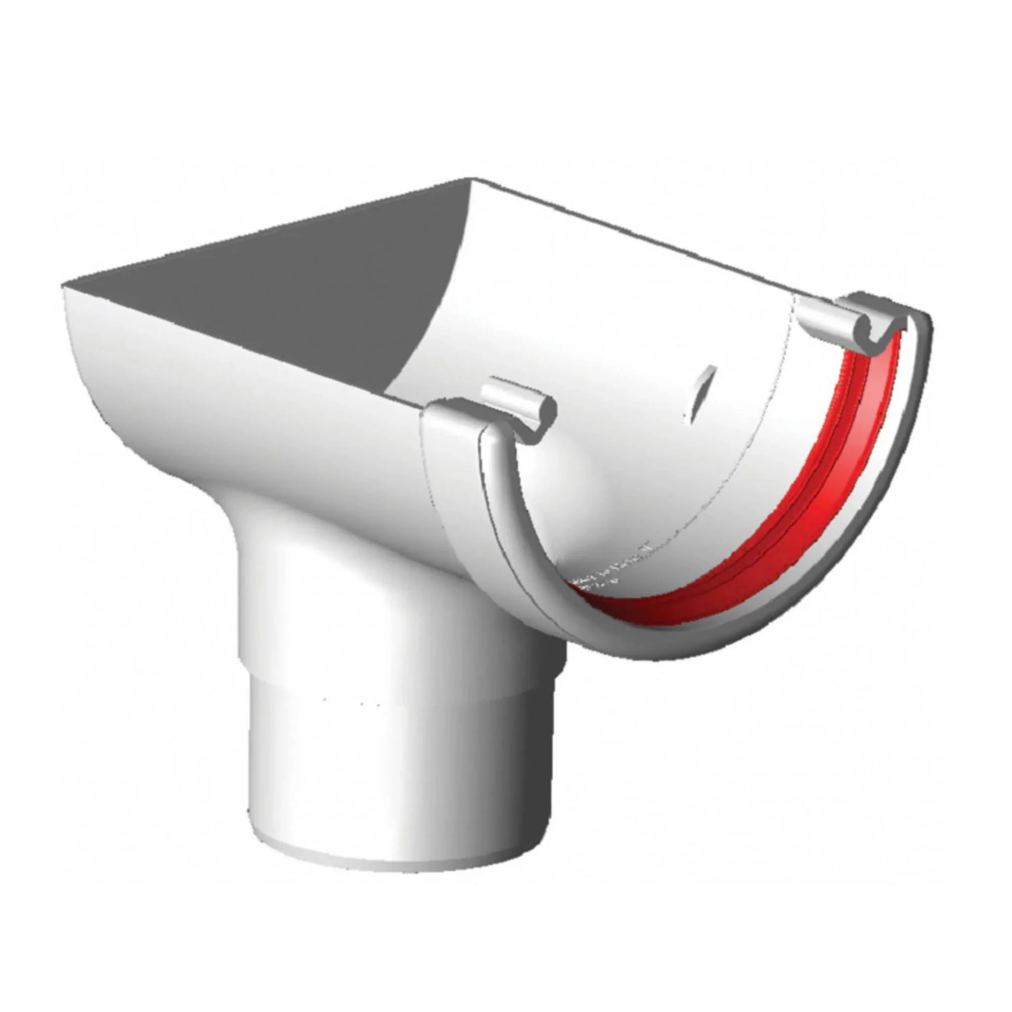 White Round Gutter Stopend Outlet