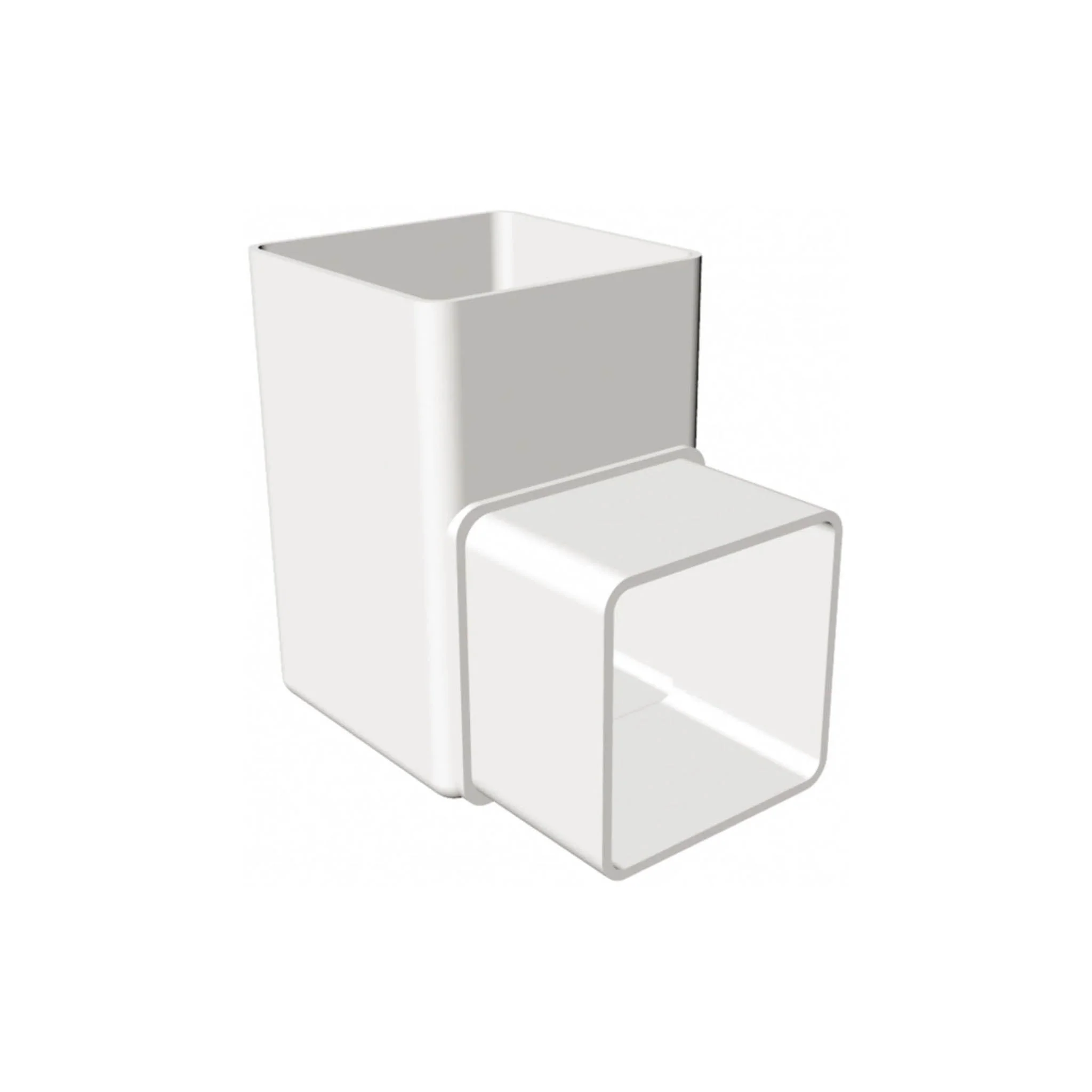 White Square Downpipe Bend - 92.5 Degree