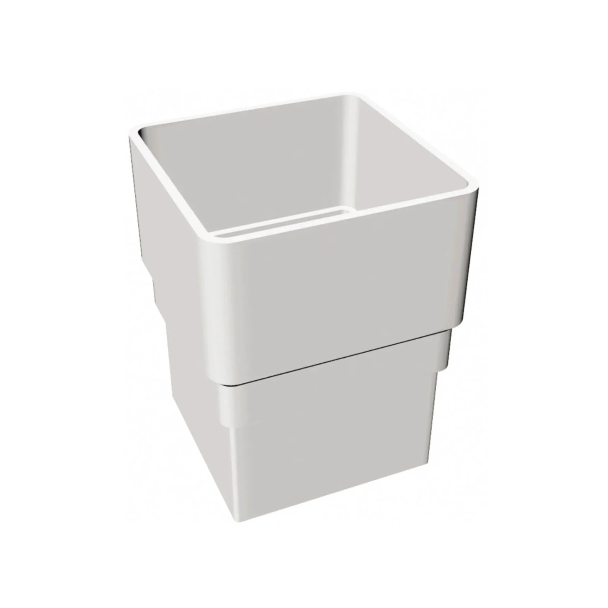 White Square Downpipe Socket