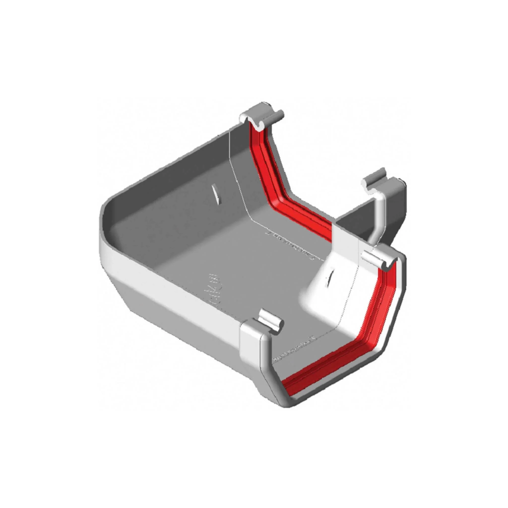 White Square Gutter Angle - 90 Degree