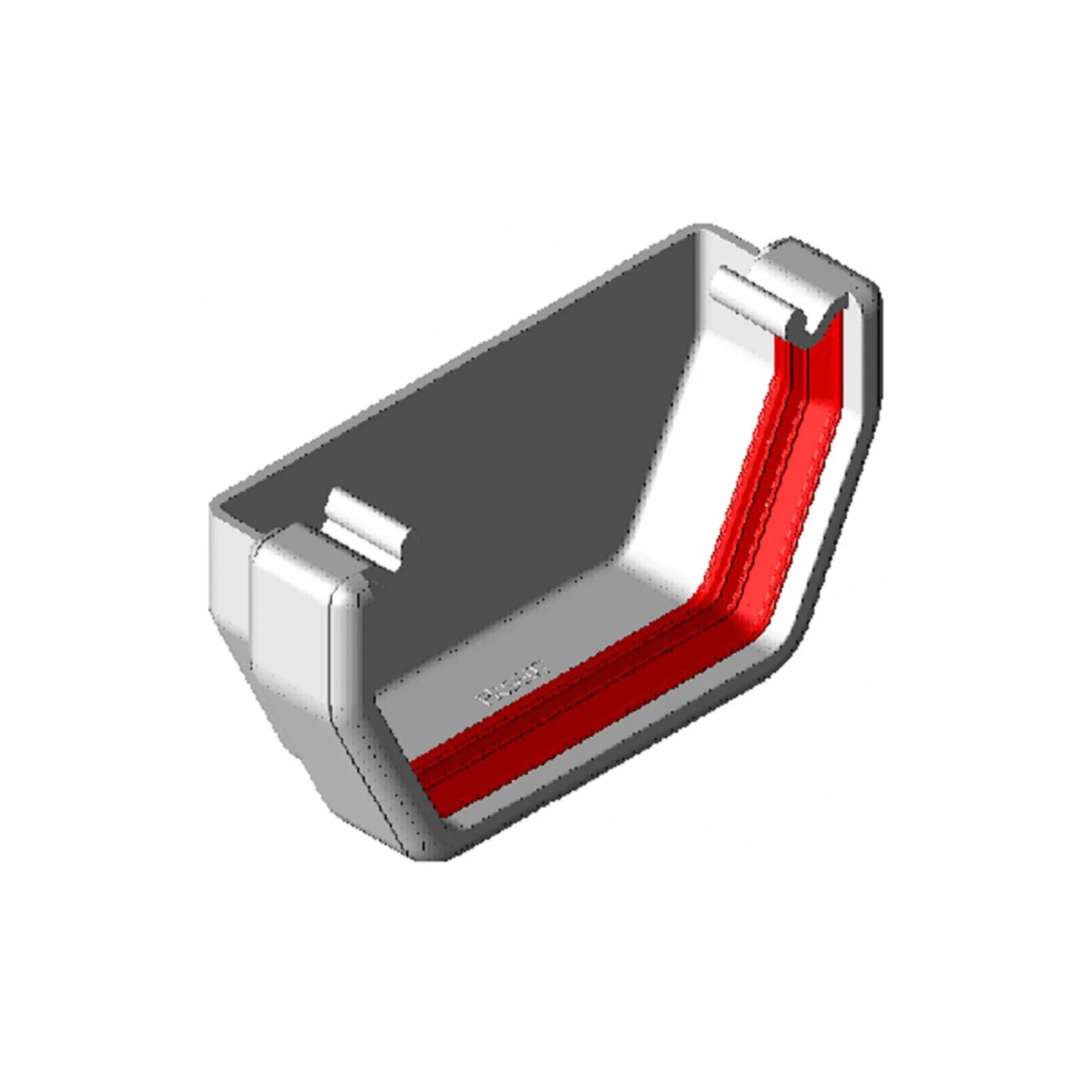 White Square Gutter External Stopend