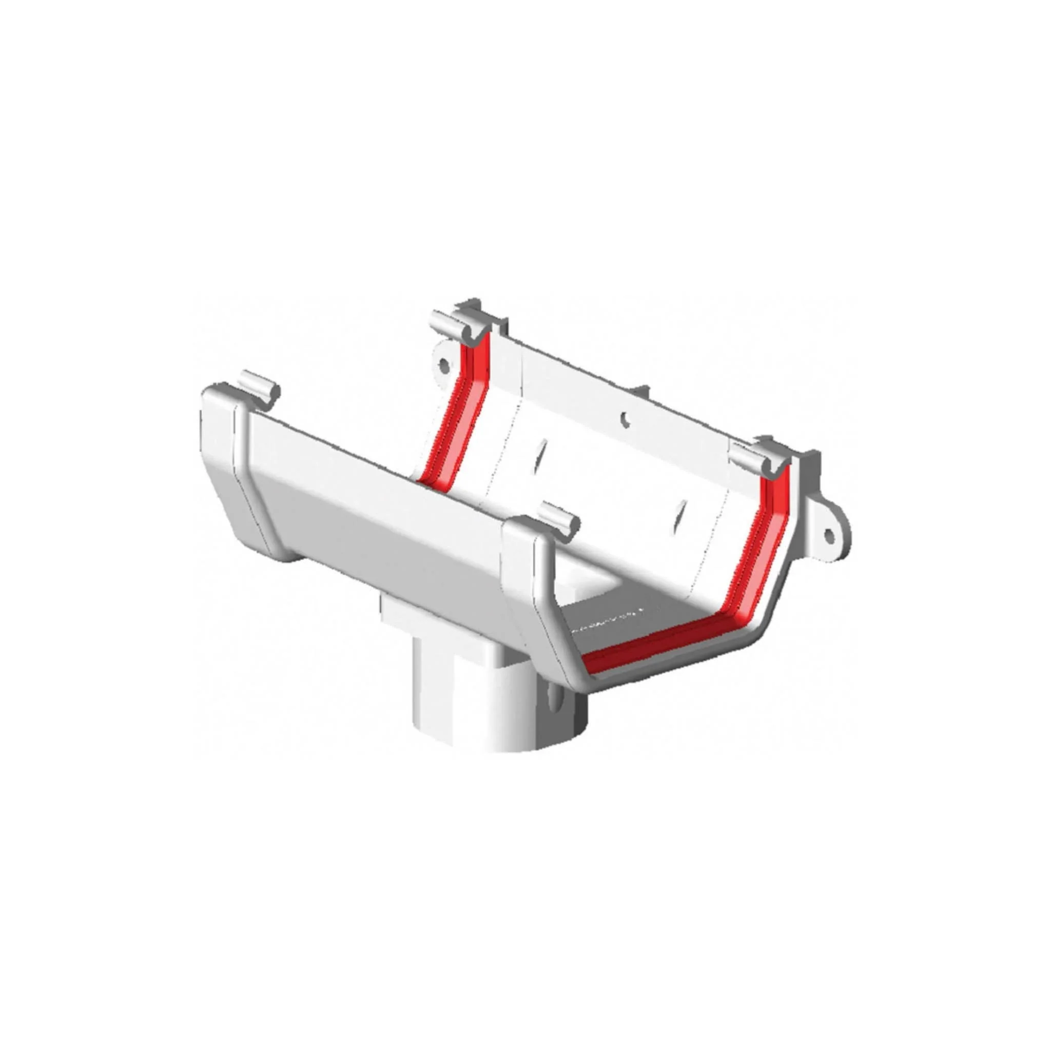 White Square Gutter Running Outlet