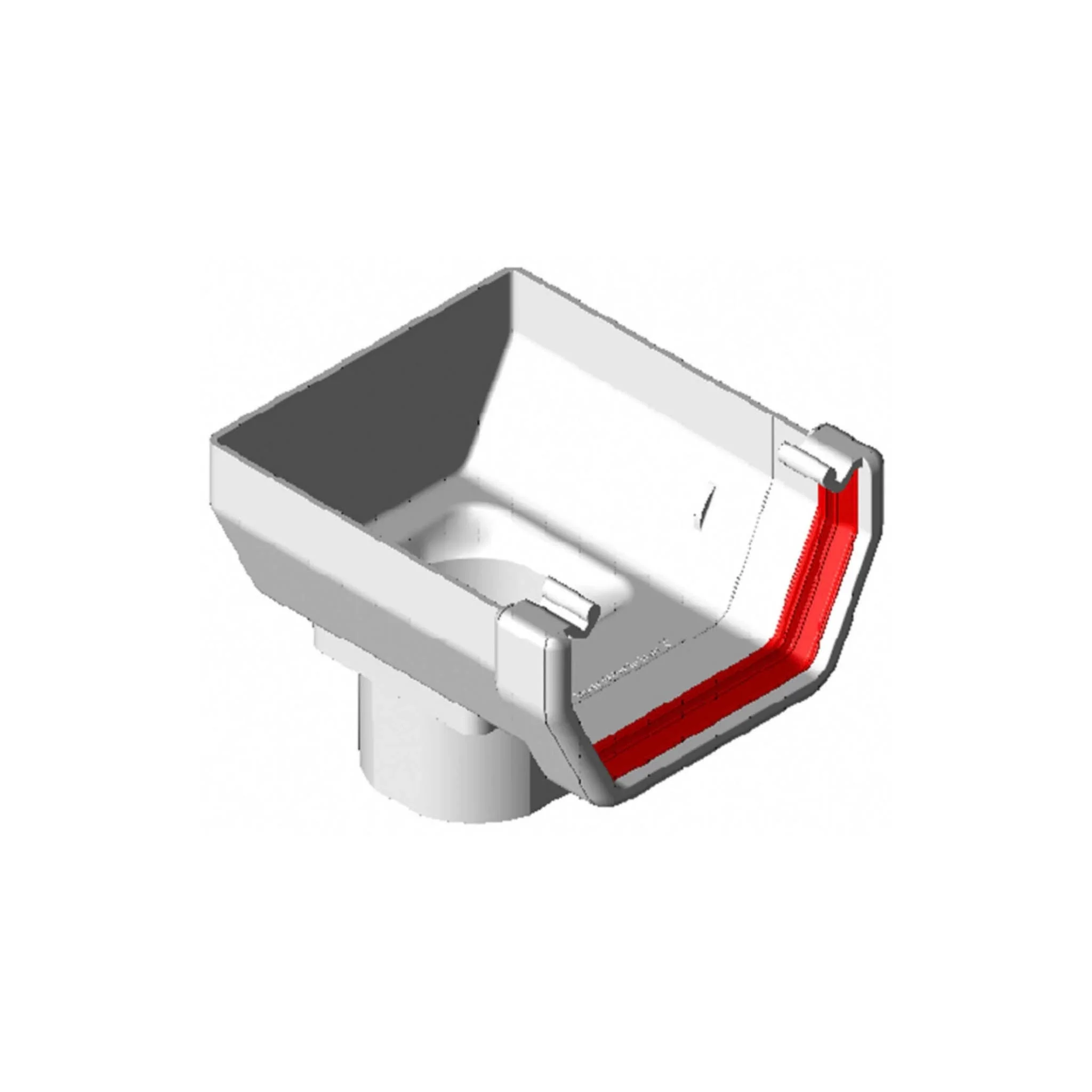 White Square Gutter Stop End Outlet